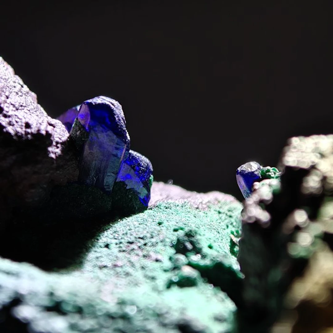 AZURITE APPEARANCE with GREEN MALACHITE