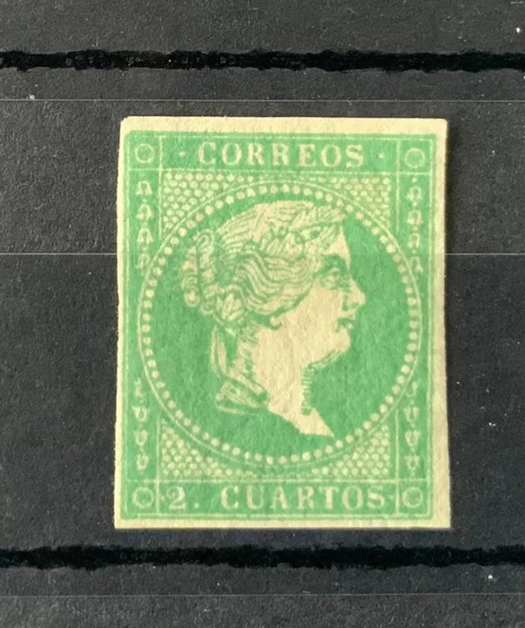 Spain 1855 - Elizabeth II - 2 Quarters - certified - Edifil nº 43