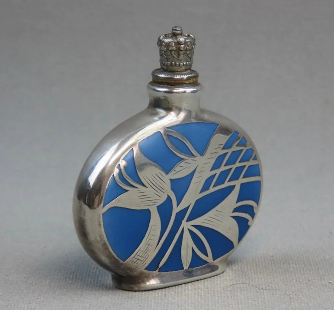 Carl Spahr - Perfume bottle - Silver, Glass - silver overlay