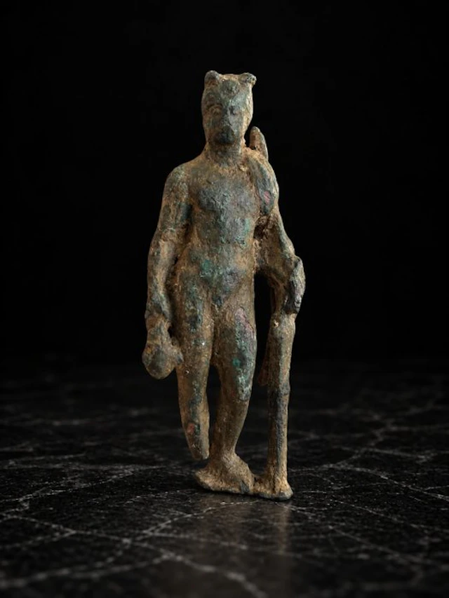 Ancient Roman, Empire Bronze Statuette of Hermes 1st to 3rd Century AD - 7 cm