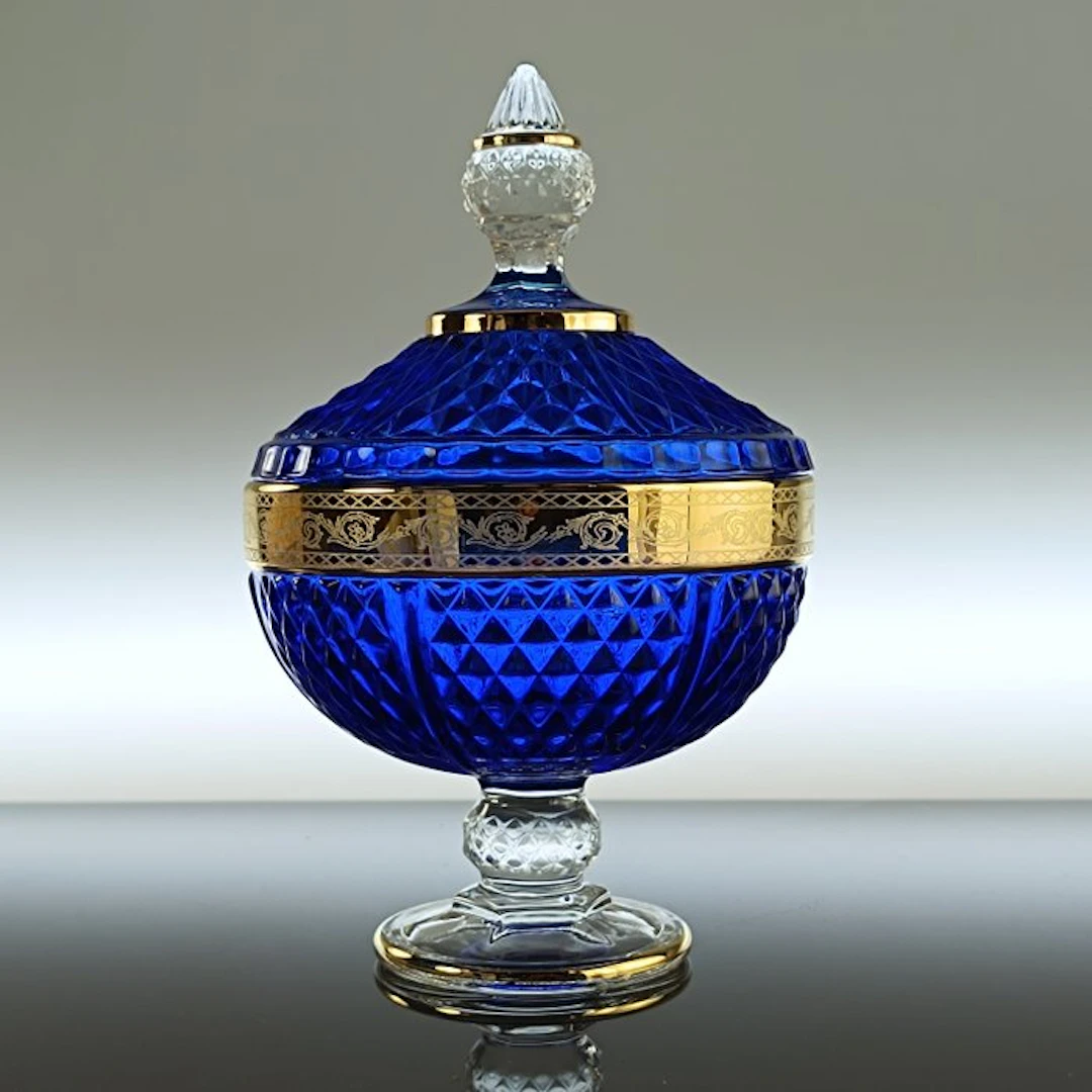 Secoloventesimo - Biscuit box - 24kt gold - Blue royal low candy box