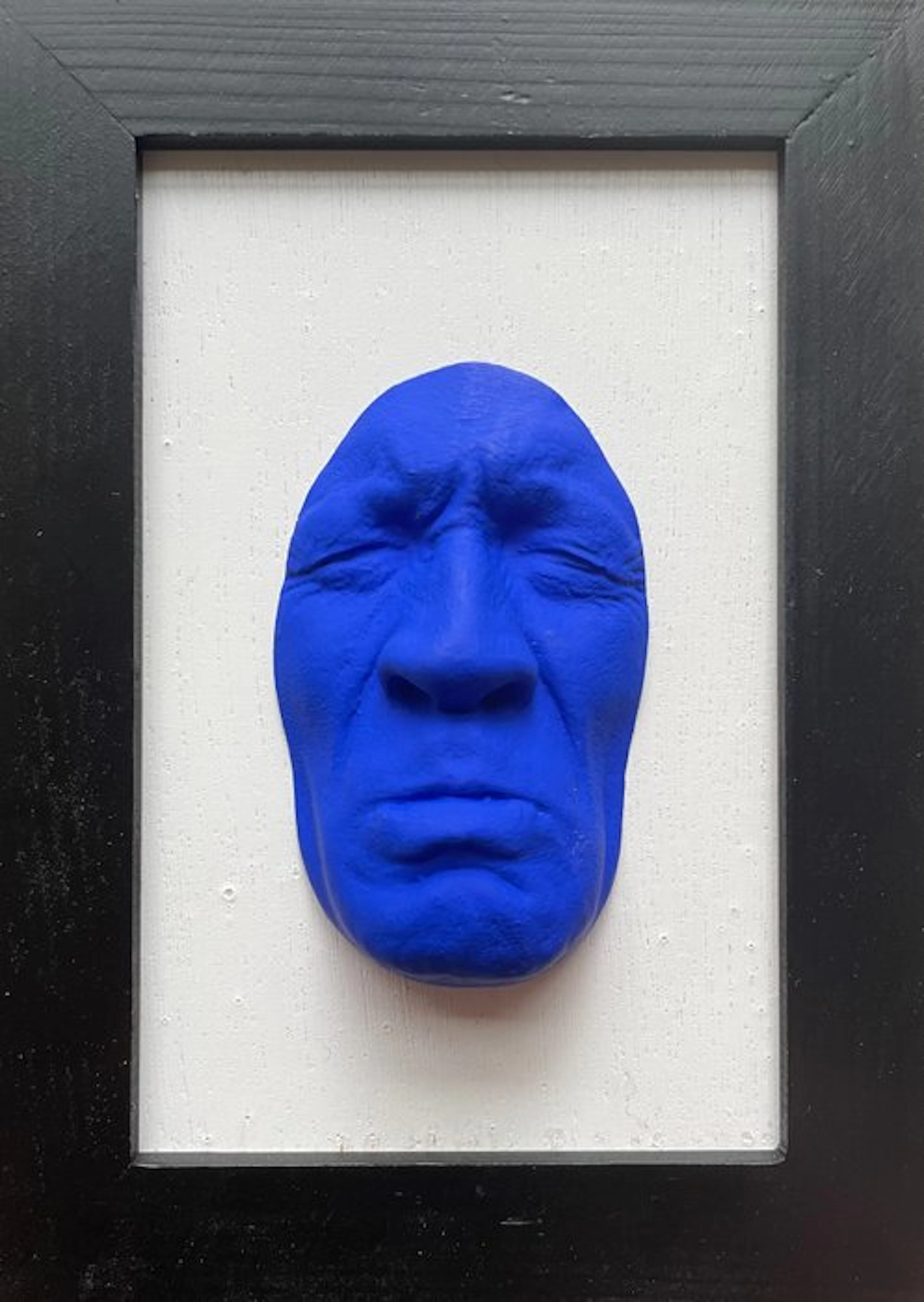 gregos - Blue sadness on white background-black frame