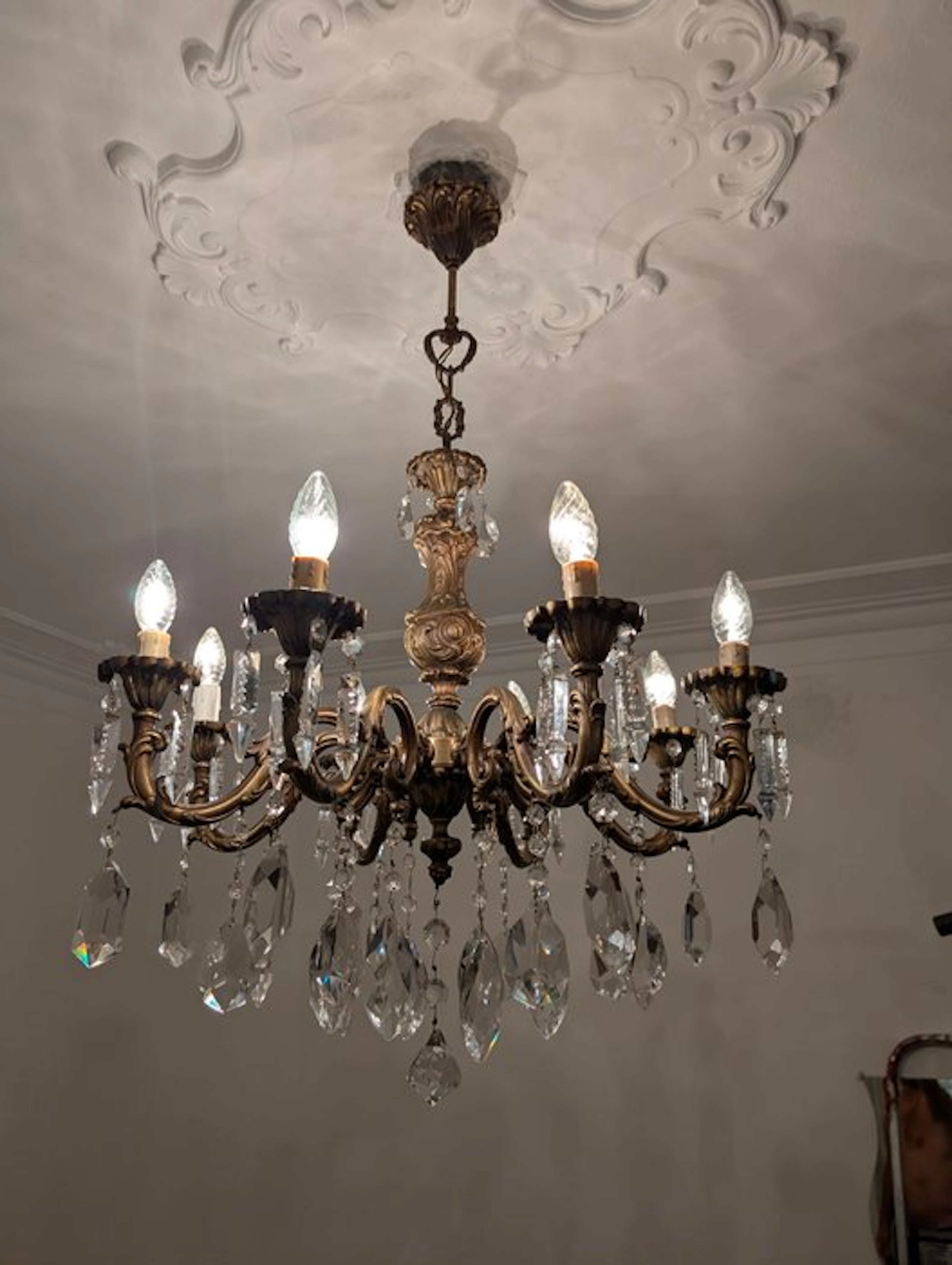 Chandelier - Crystal - Solid bronze