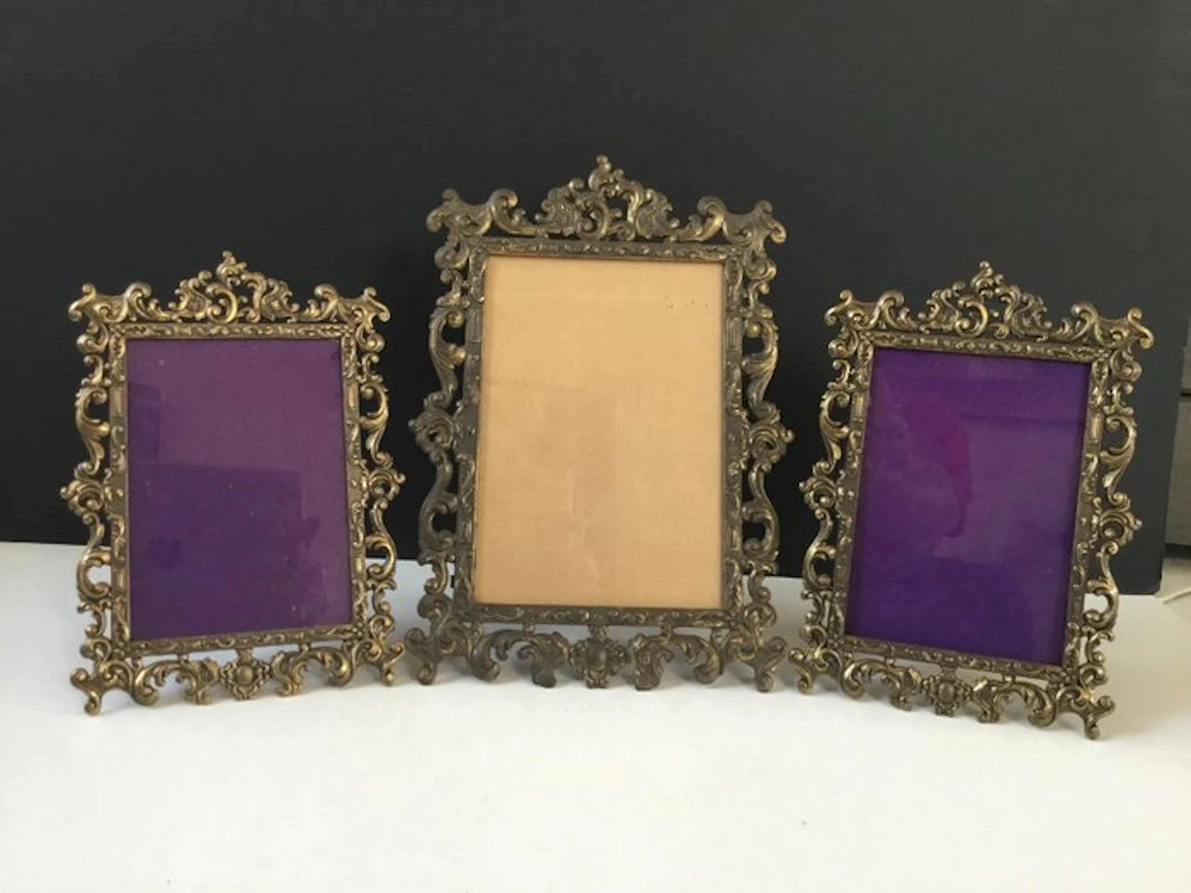 Made in Italy - Picture frame (3) - Brass, Glass - Set of 3 Italian frames