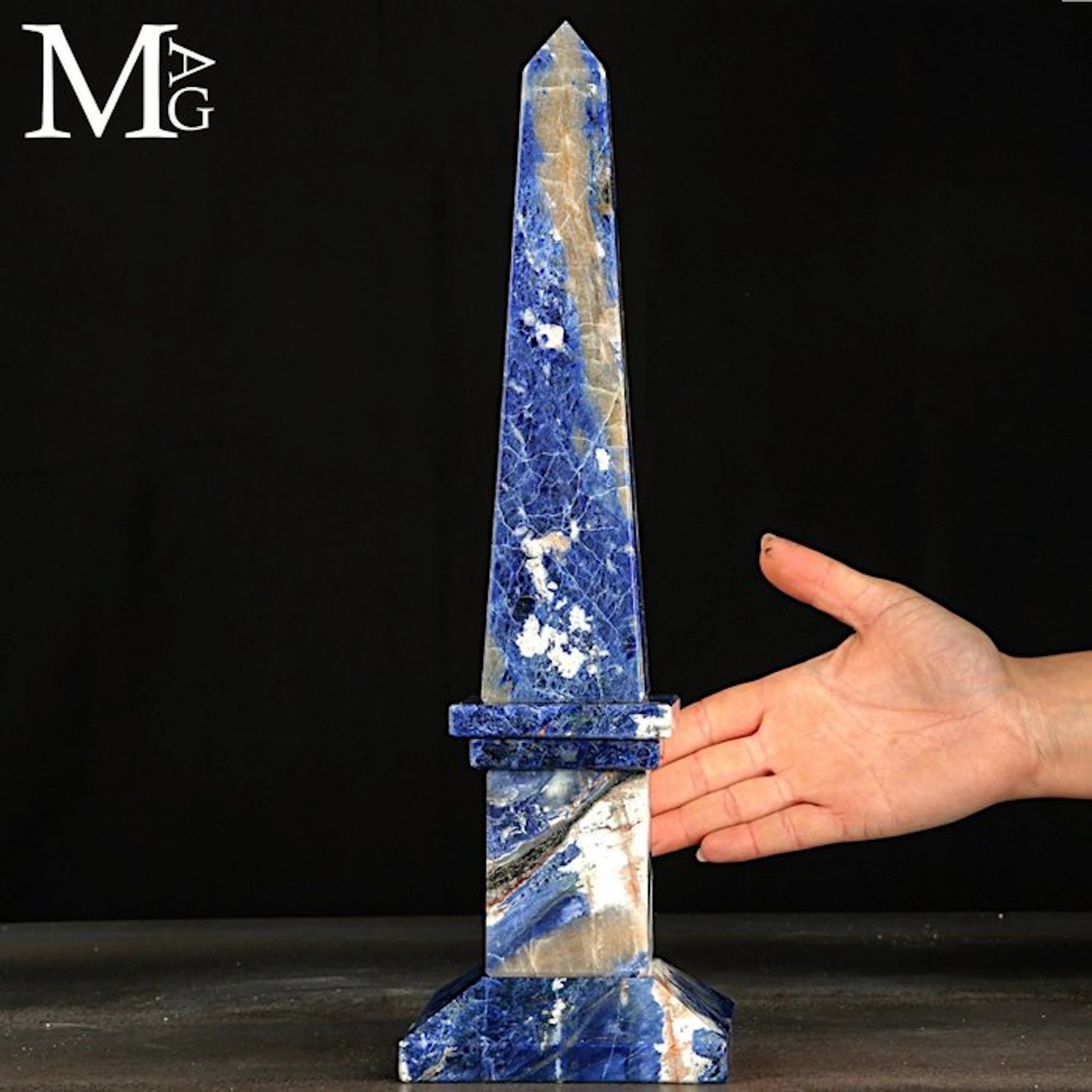 Natural Sodalite Obelisk Sodalite - Height: 360 mm - Width: 110 mm-