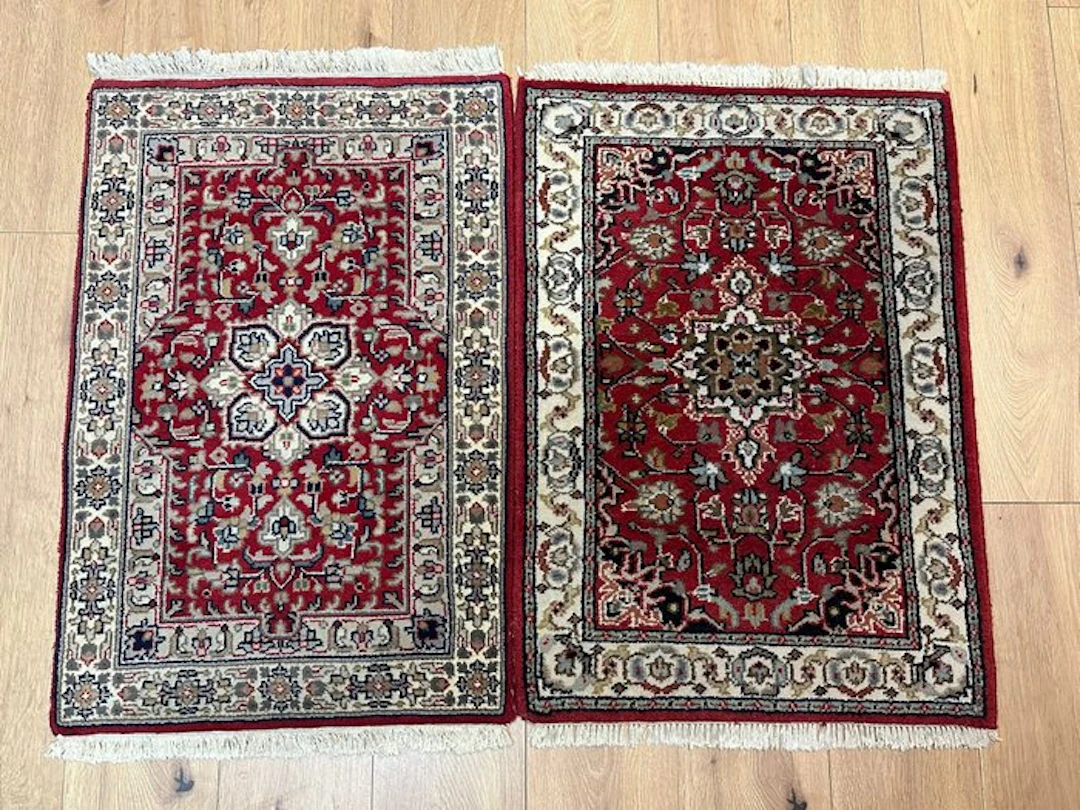 Hand-knotted Indo-Kerman rug (set of 2) with a classic...