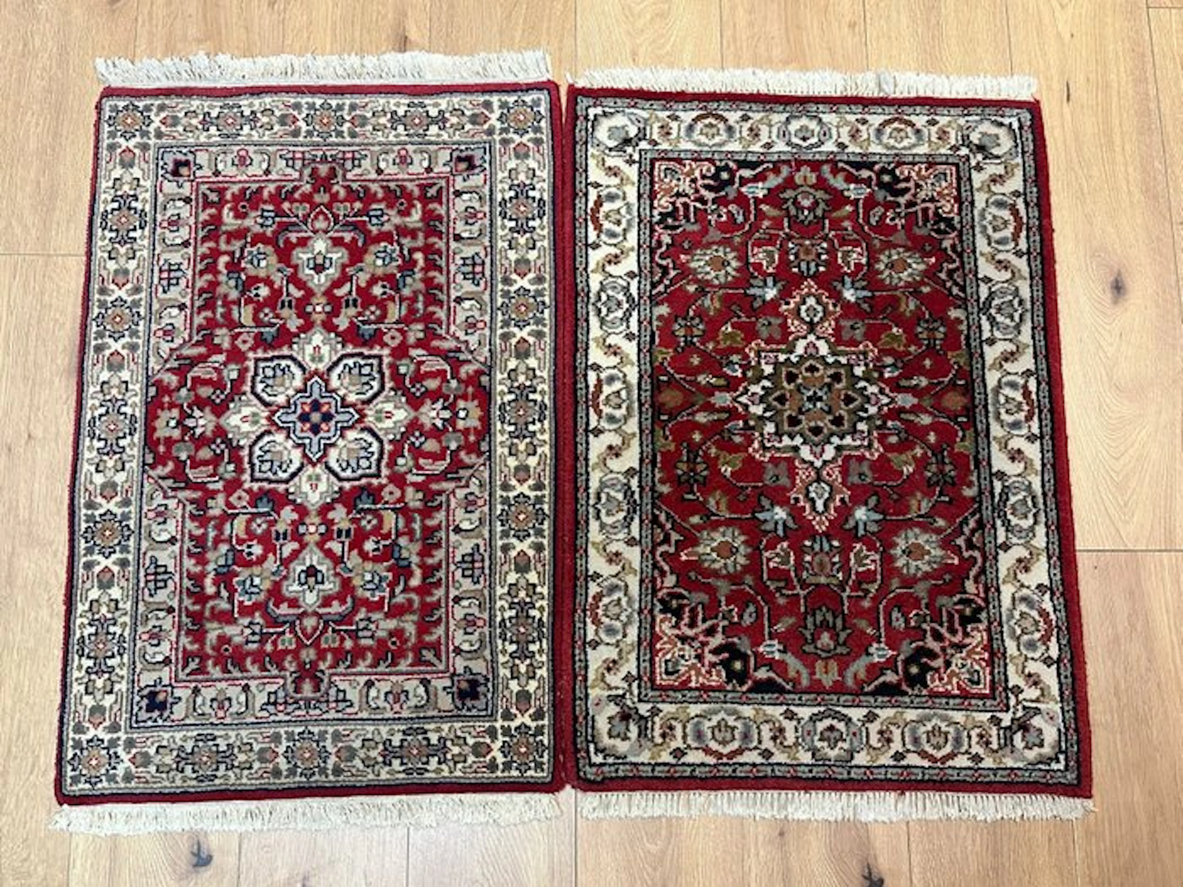 Hand-knotted Indo-Kerman rug (set of 2) with a classic...