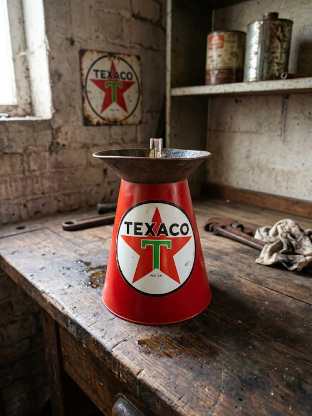 Petrol pump (1) - Texaco - Vieux broc a huiles texaco - 1960-1970
