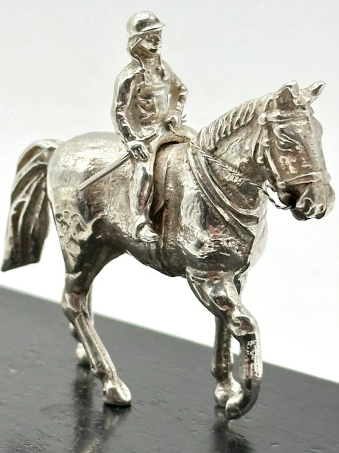 No reserve-Grote en zware handgemaakte zilveren miniatuur...