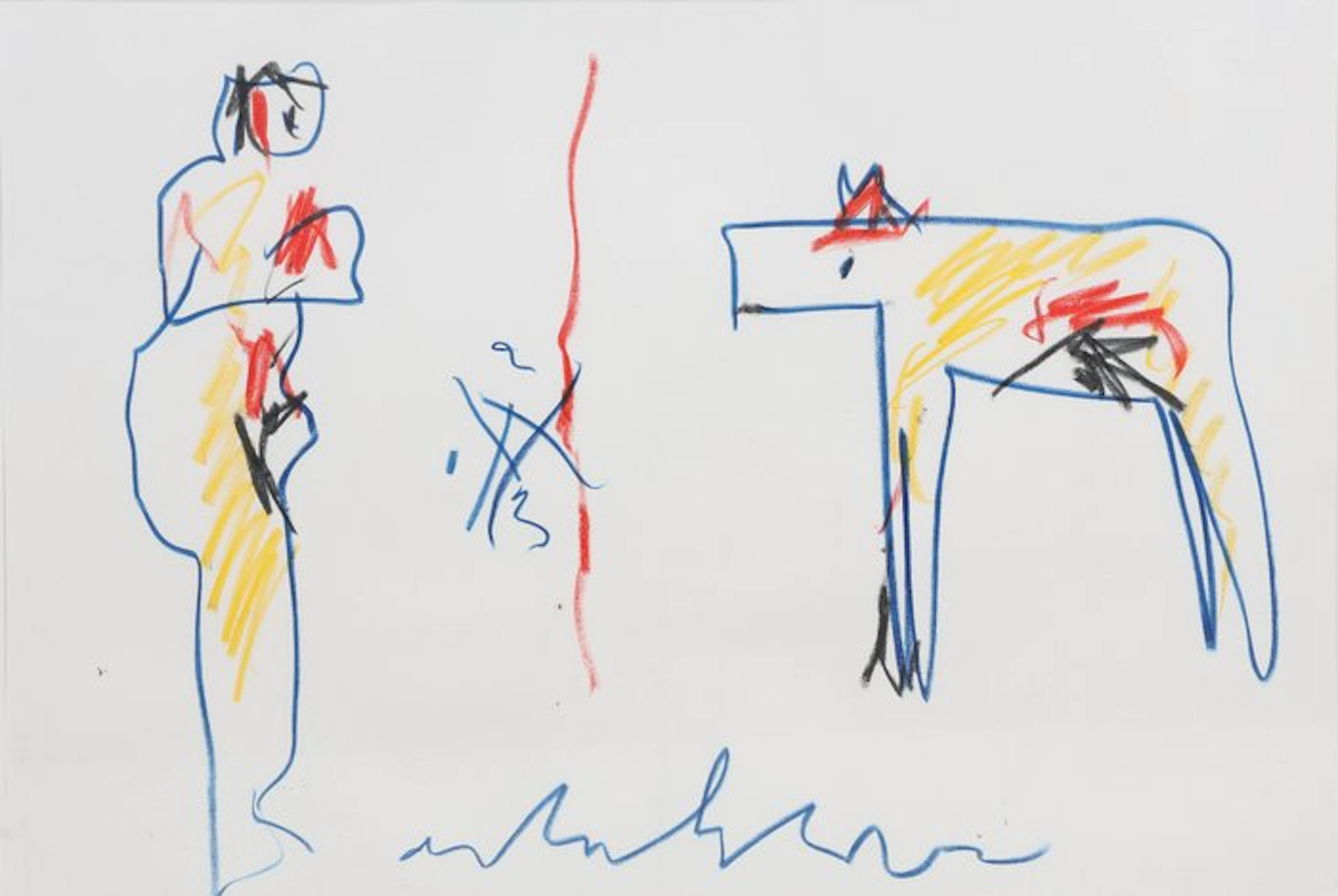 Anton Heyboer (1924-2005) - Man en Hond
