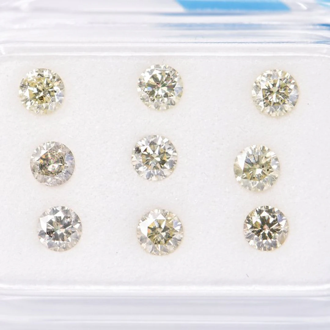 9 pcs Diamond (Natural) - 0,90 ct - Round - SI2