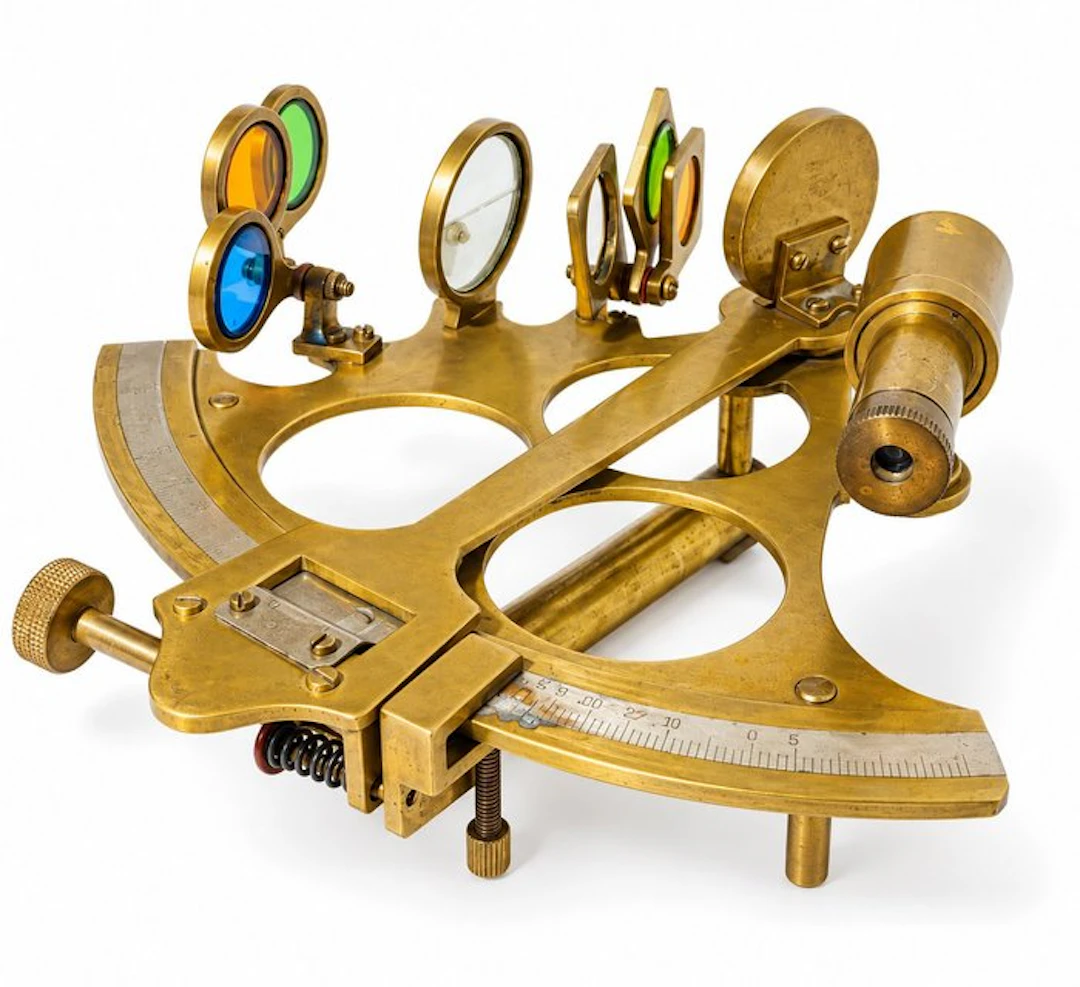 Sextant - Brass - instrument marin , navigation astronomique - antique optics