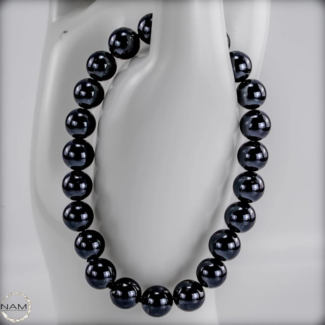 Black tourmaline bracelet – highly polished Gemstone...