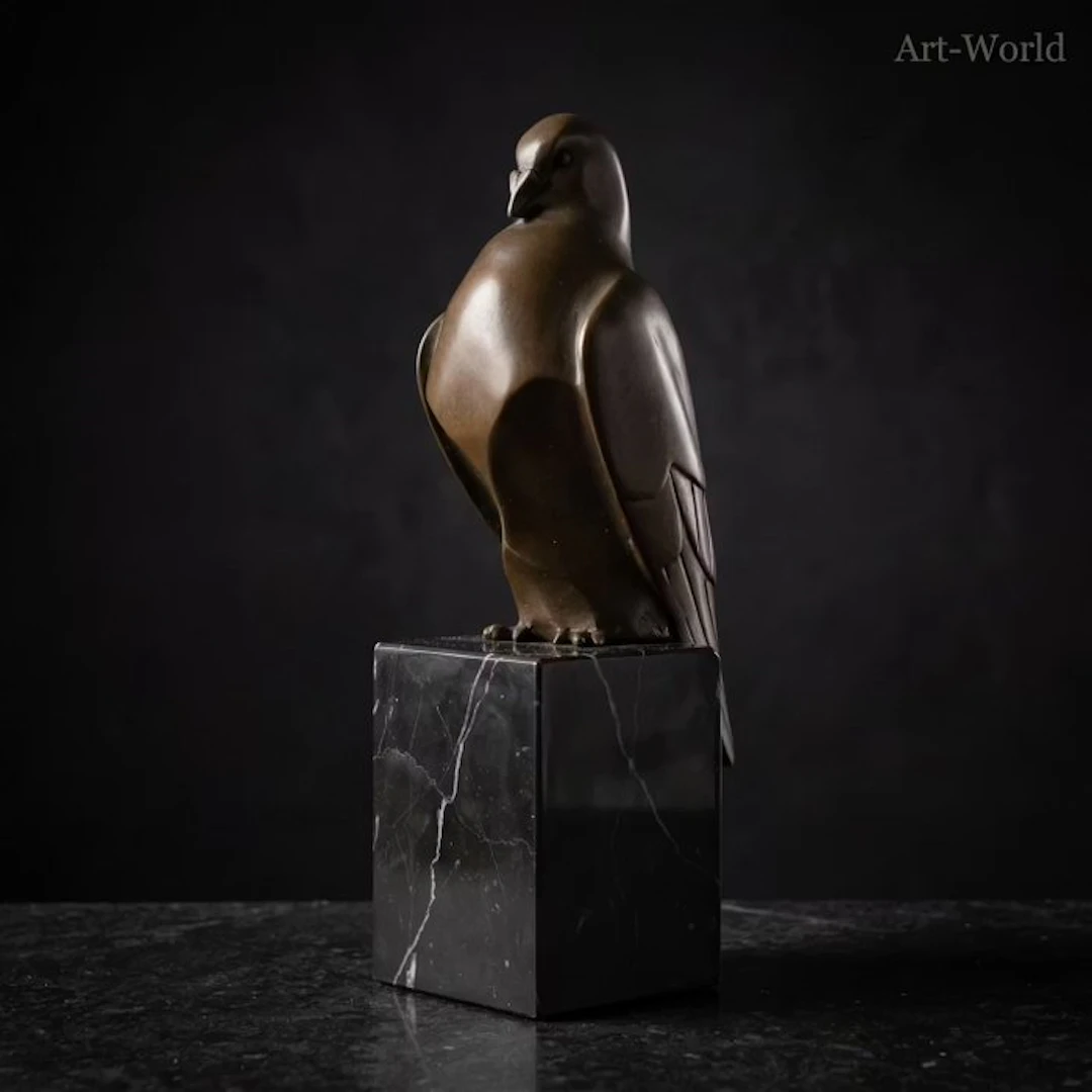 Statue, Naar Milo: Duif - 19 cm - Bronze, Marble