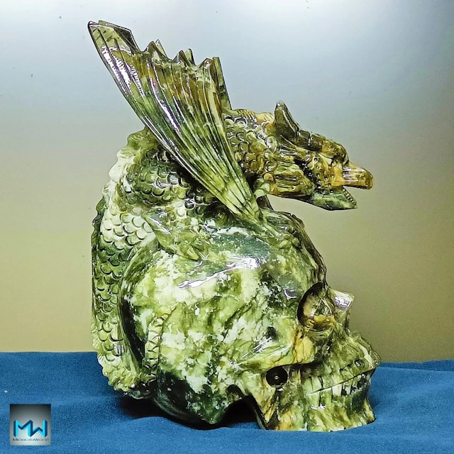 Dragon on a human skull