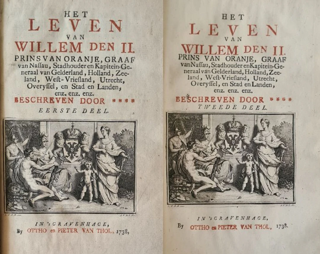 [Pieter Le Clercq] - Het leven van Willem de II, 2 delen in 1 band - 1738
