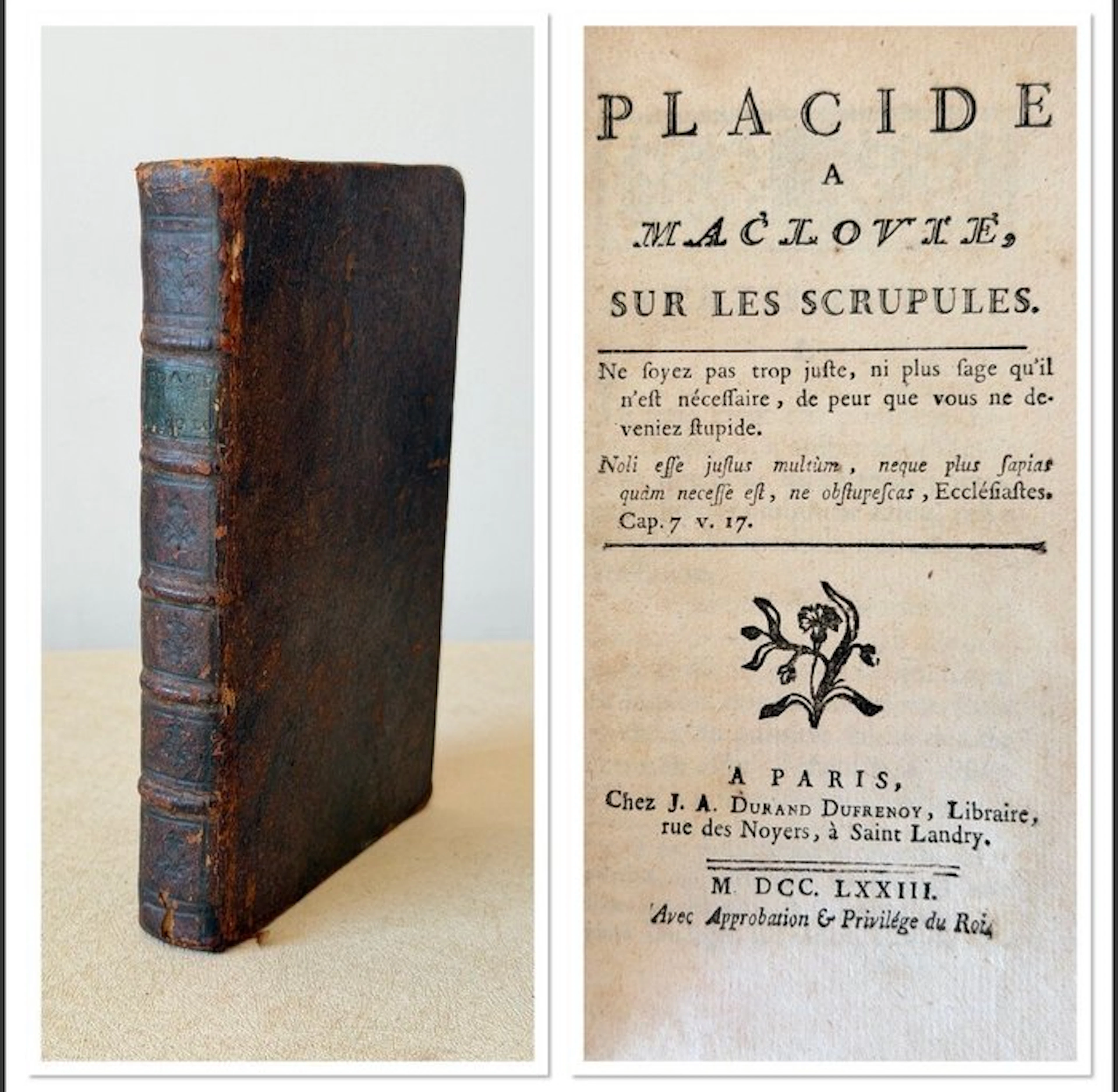 Anonyme - Placide à Maclovie - 1773