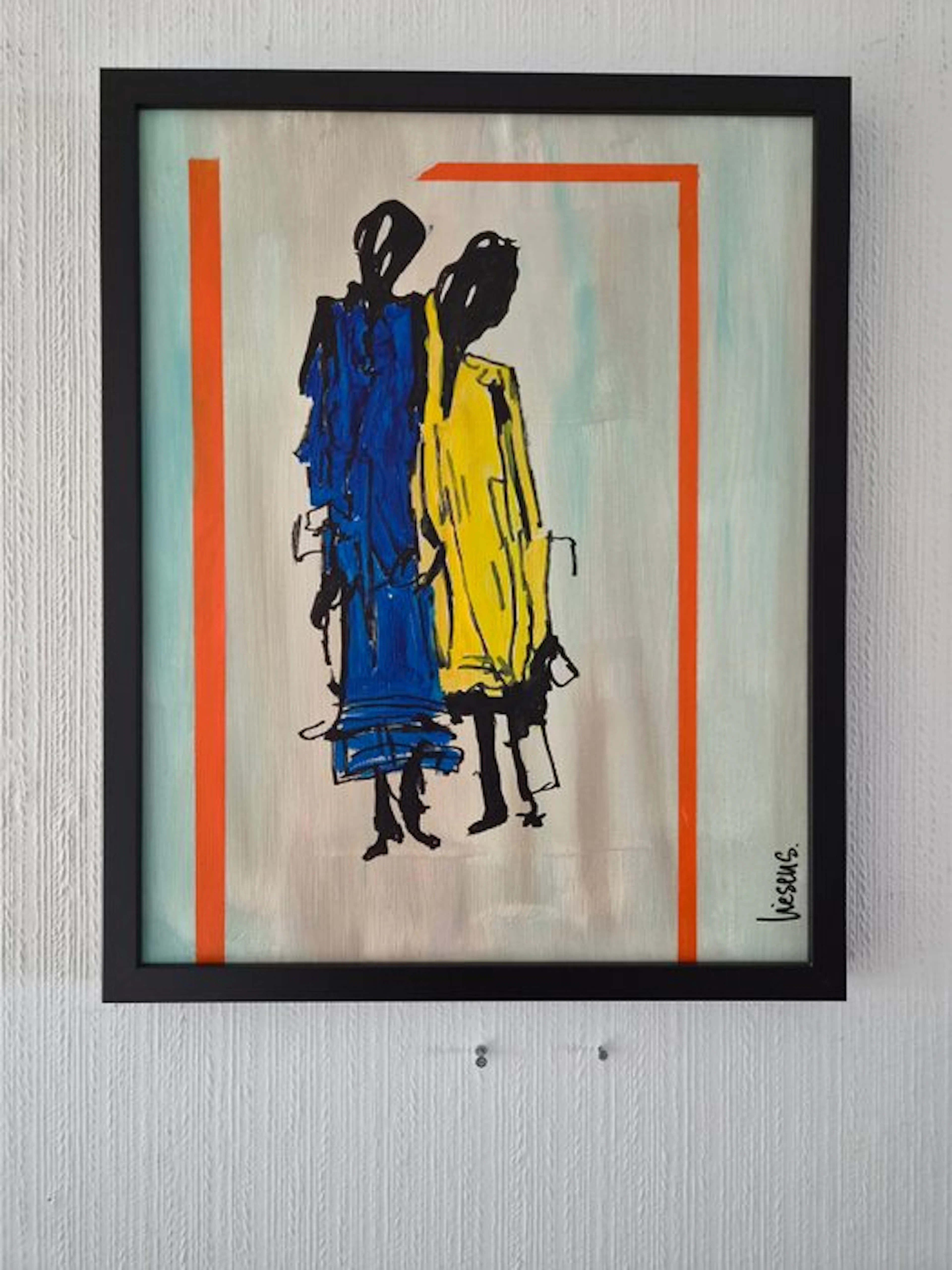 Liesens - The both of us (handpainted on canvas) met lijst