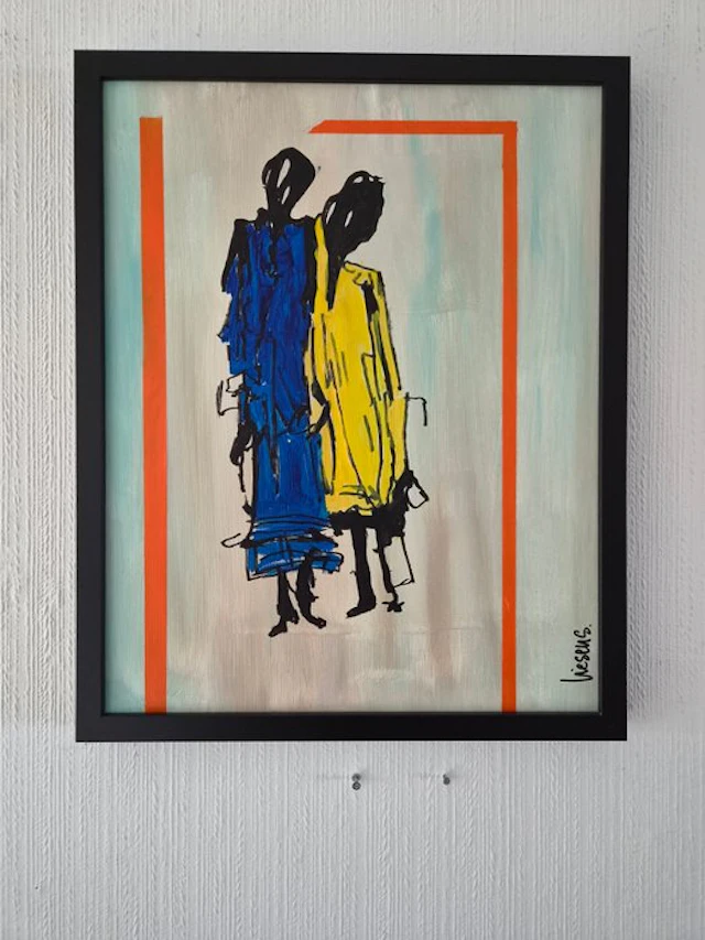 Liesens - The both of us (handpainted on canvas) met lijst