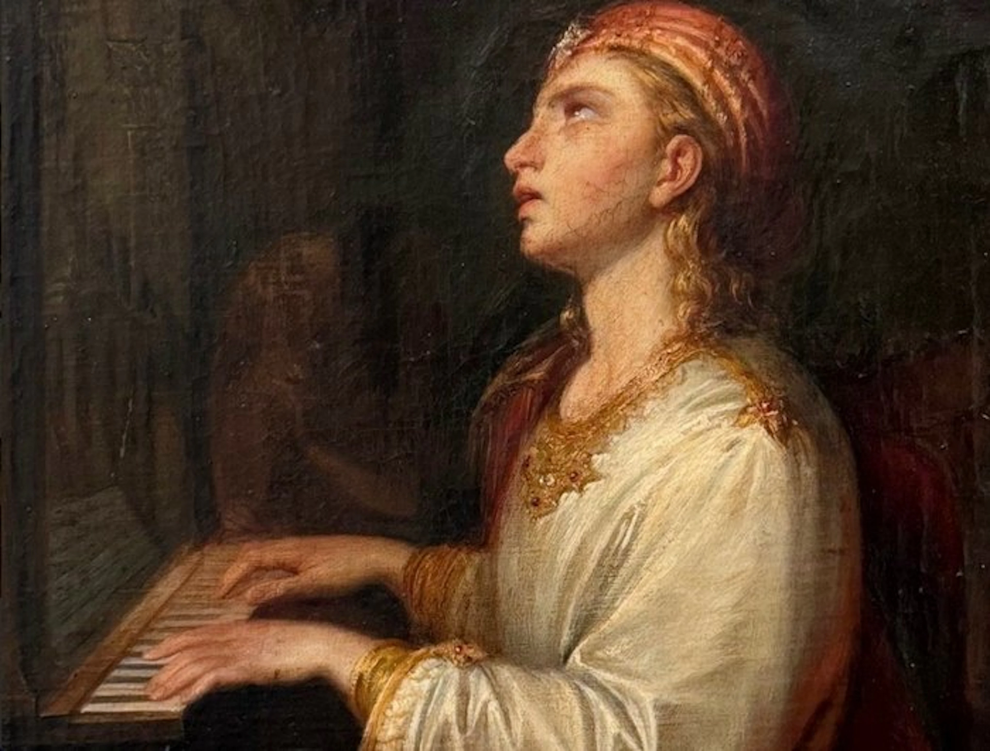 Francesco Gonin (1808–1889), Attribuito - Santa Cecilia all’organo