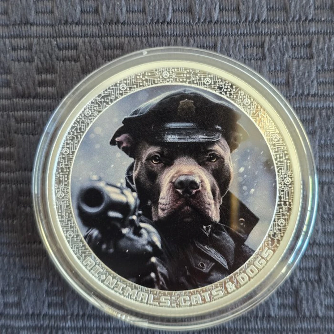 Cameroon. 1000 Francs CFA 2025, Cats and Dogs Cop Dog, 1 Oz (No reserve price)