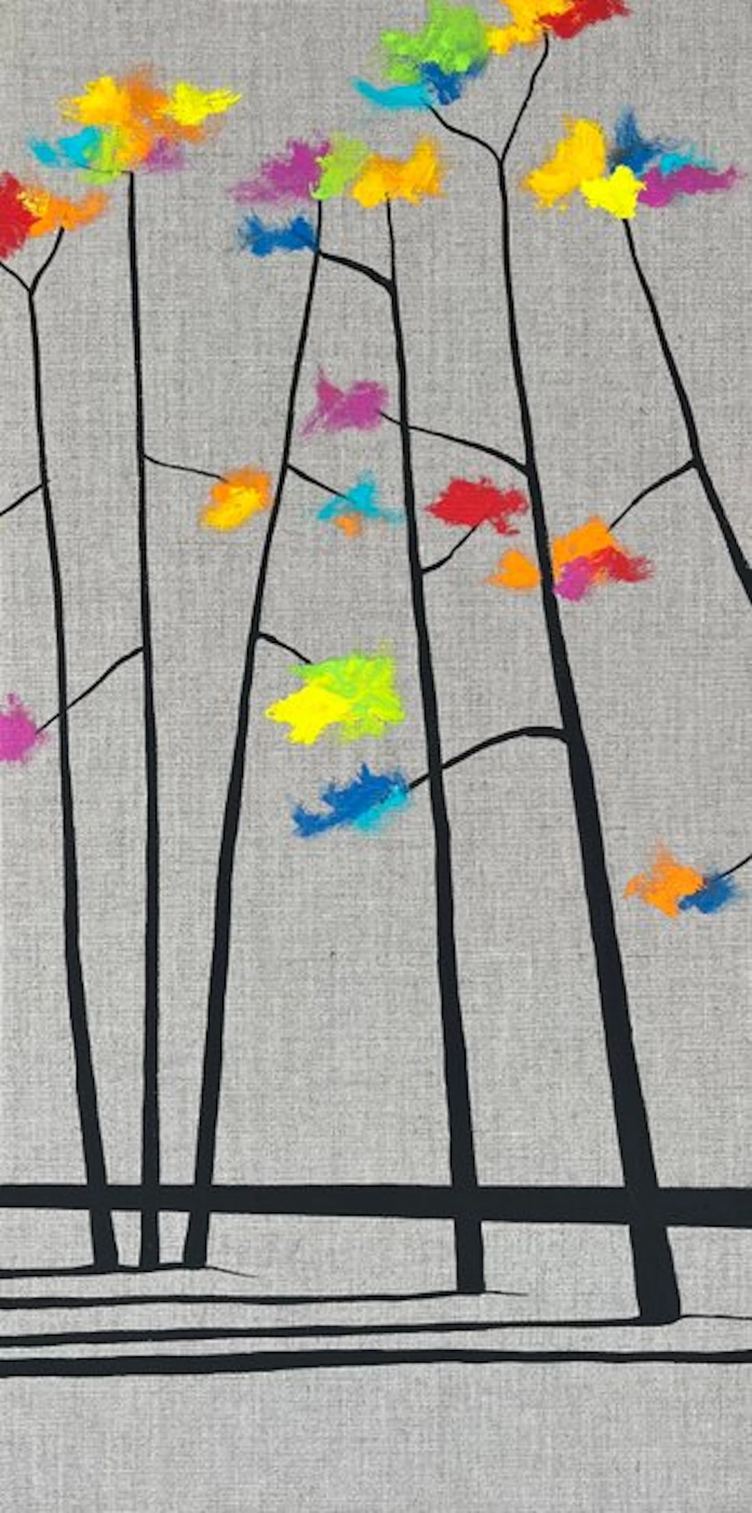 frederic Cadiou (1980) - Multicolor Pinetrees 3D linen