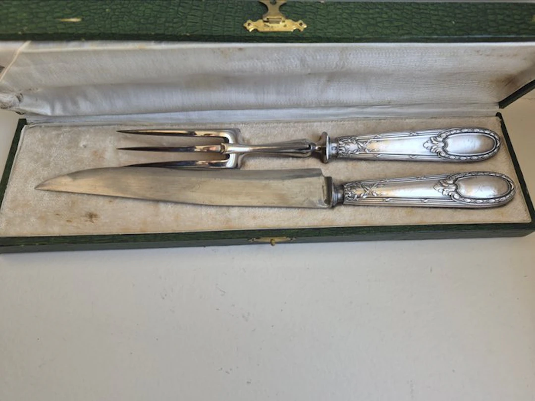 Vegetable server (2) - Stashed money., Steel