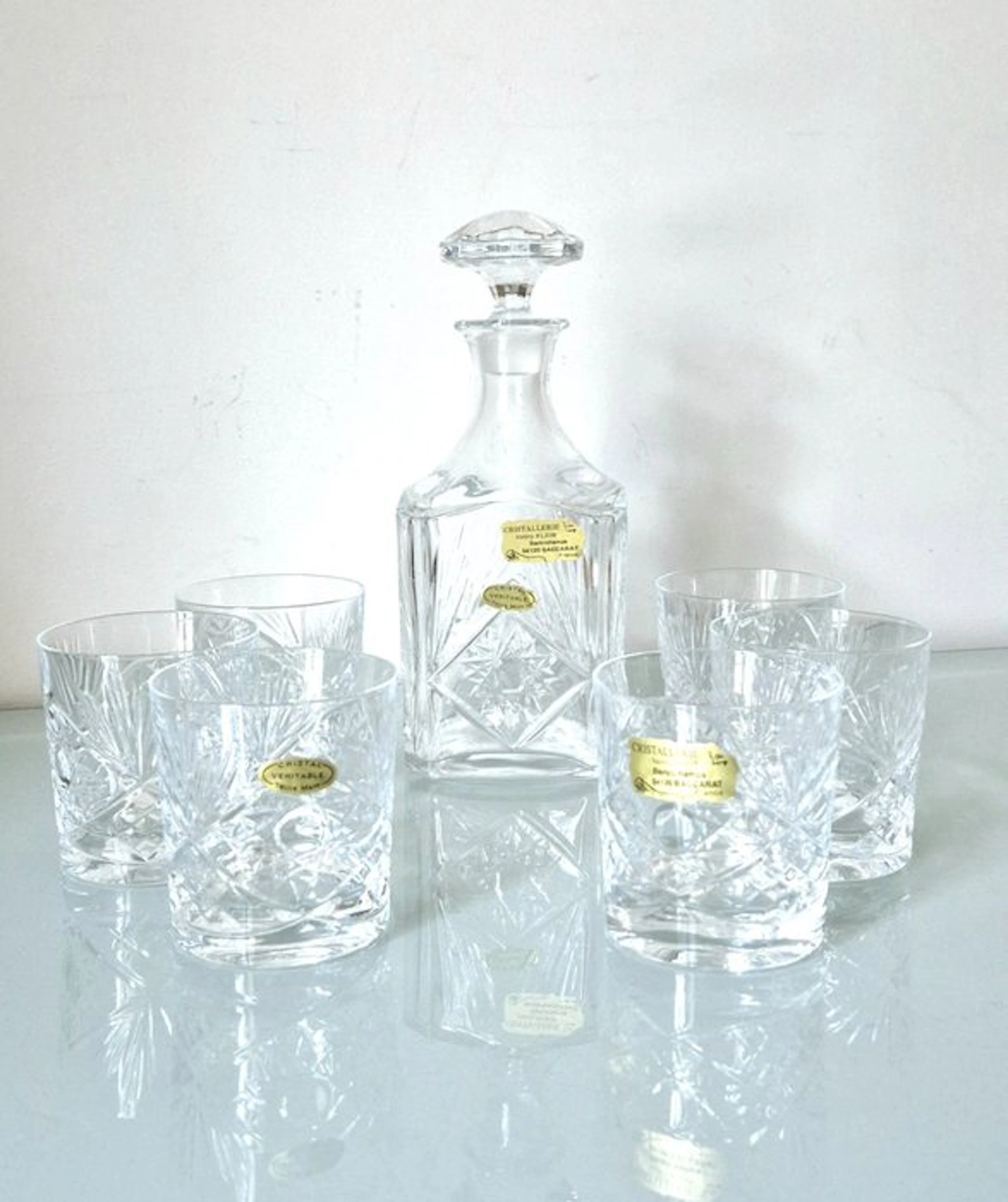 Valery Klein - Drinking set for 6 (7) - Crystal - Hand-carved