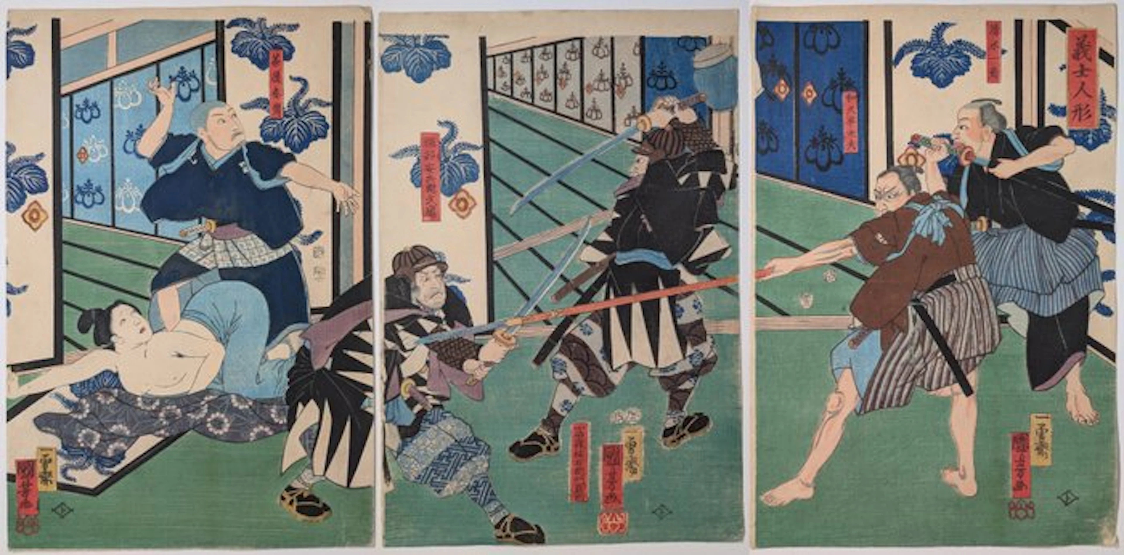 KUNIYOSHI • 47 RŌNIN NIGHT RAID • HORIBE YASUBEI vs