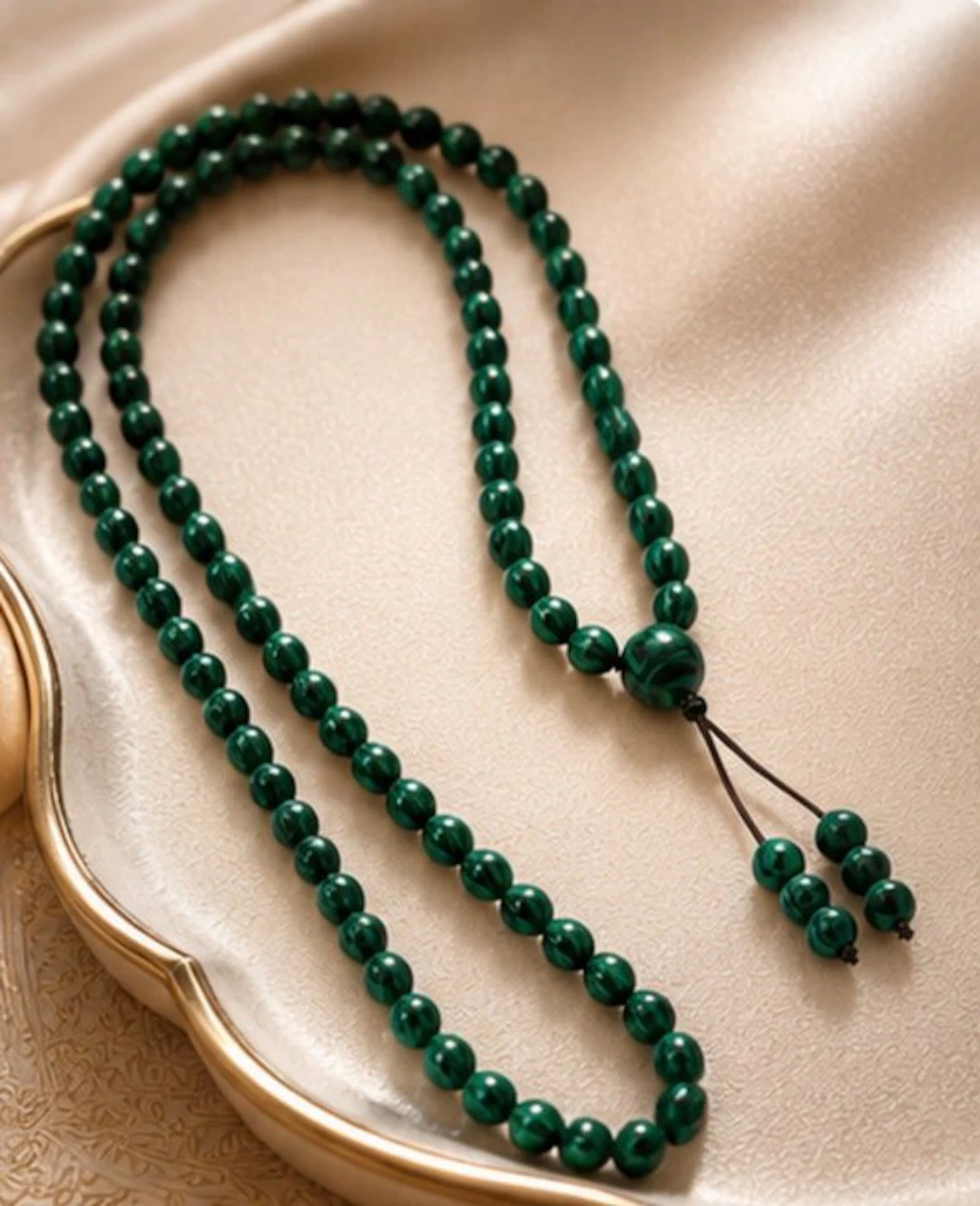 Rosary - Exquisite Kosovo Malachite Tasbih Misbah – 6 mm Beads - 2000-2010