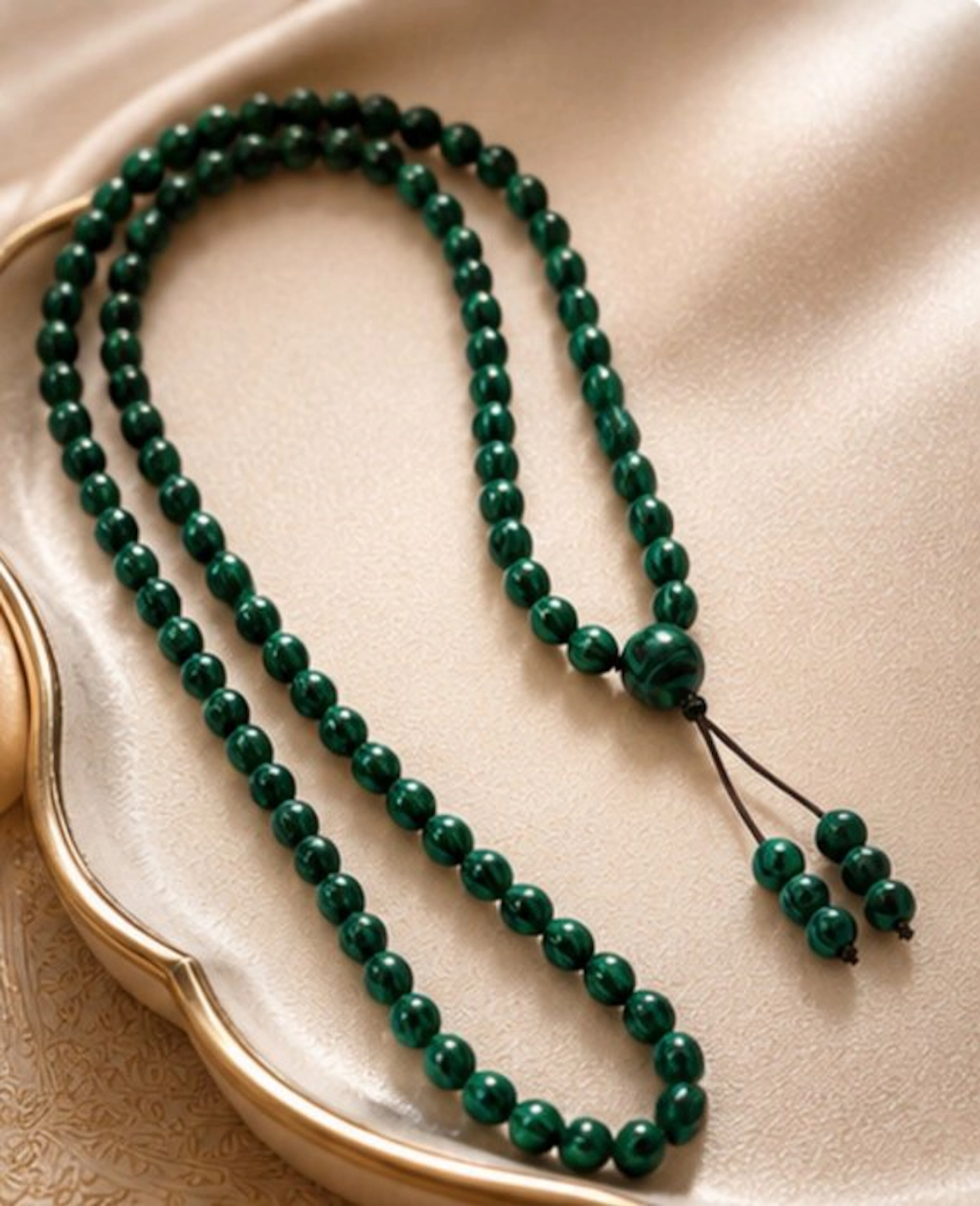Rosary - Exquisite Kosovo Malachite Tasbih Misbah – 6 mm Beads - 2000-2010