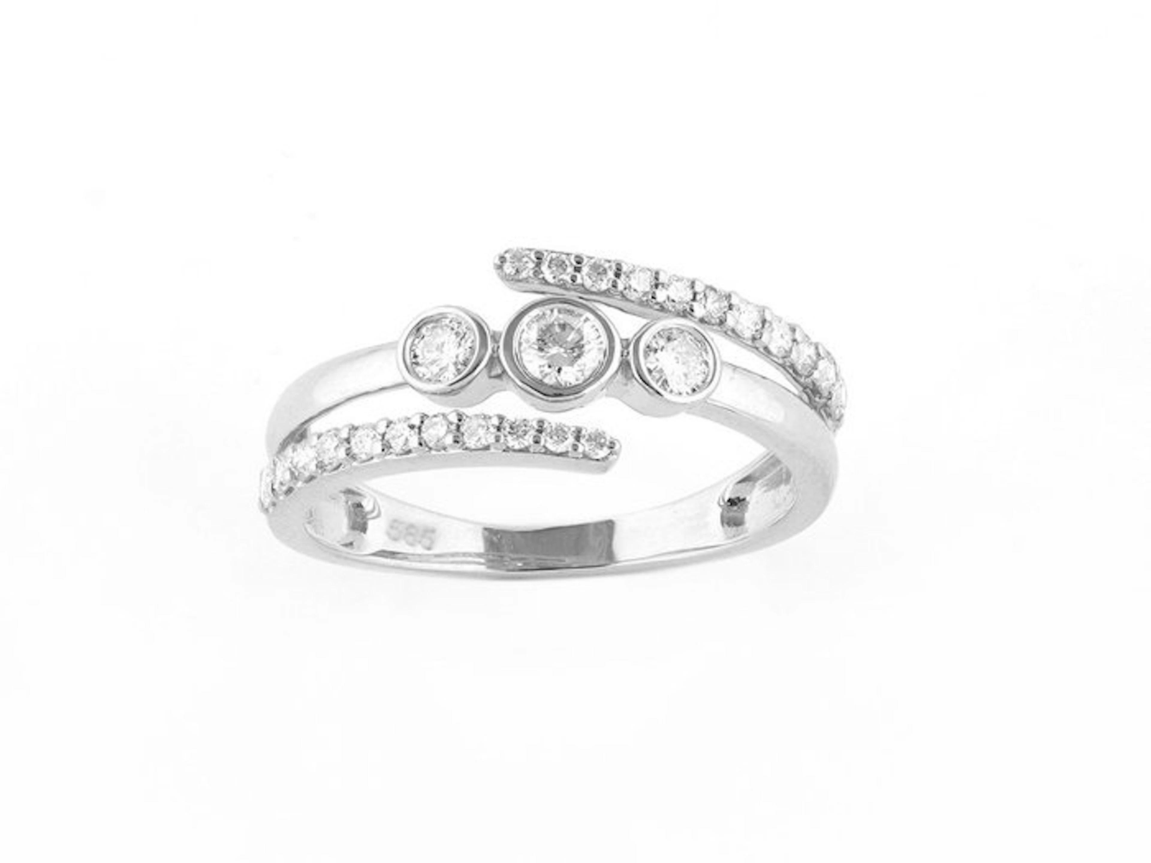 Ring - 14 kt. White gold - 0.50ct. tw. Diamond (Natural)