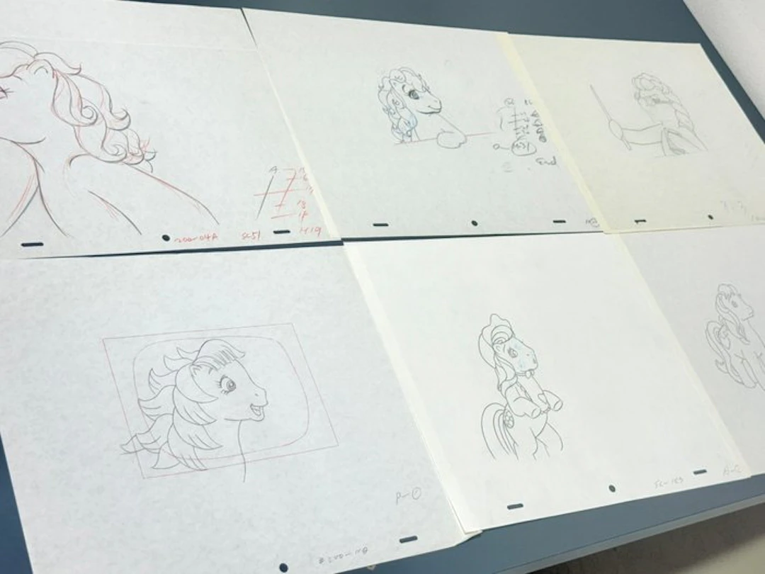 Toei Animation - 6 Original Animation Drawings - My Little Pony (1986/87)