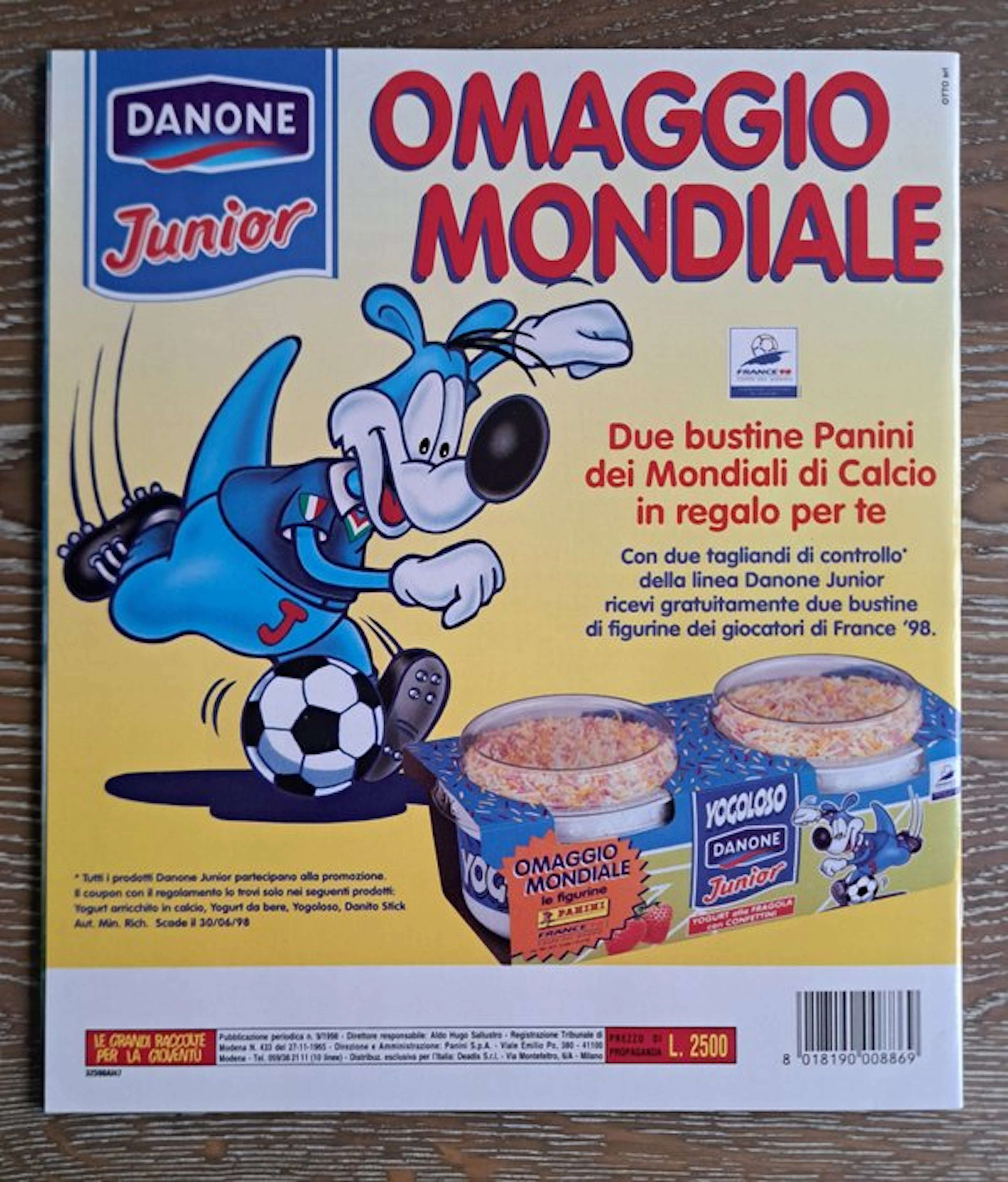 Panini World Cup France 98 - Italian Danone...