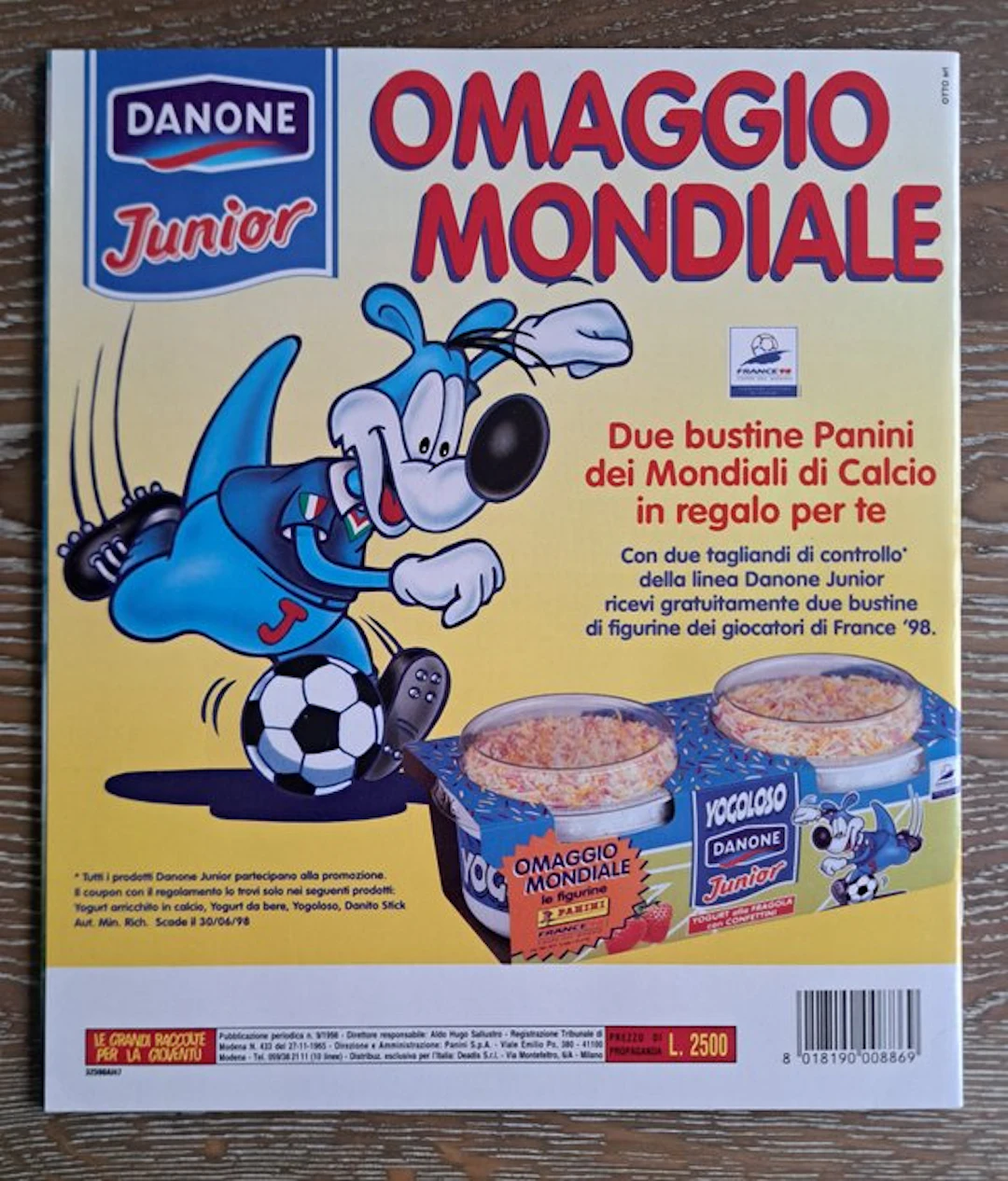 Panini World Cup France 98 - Italian Danone...