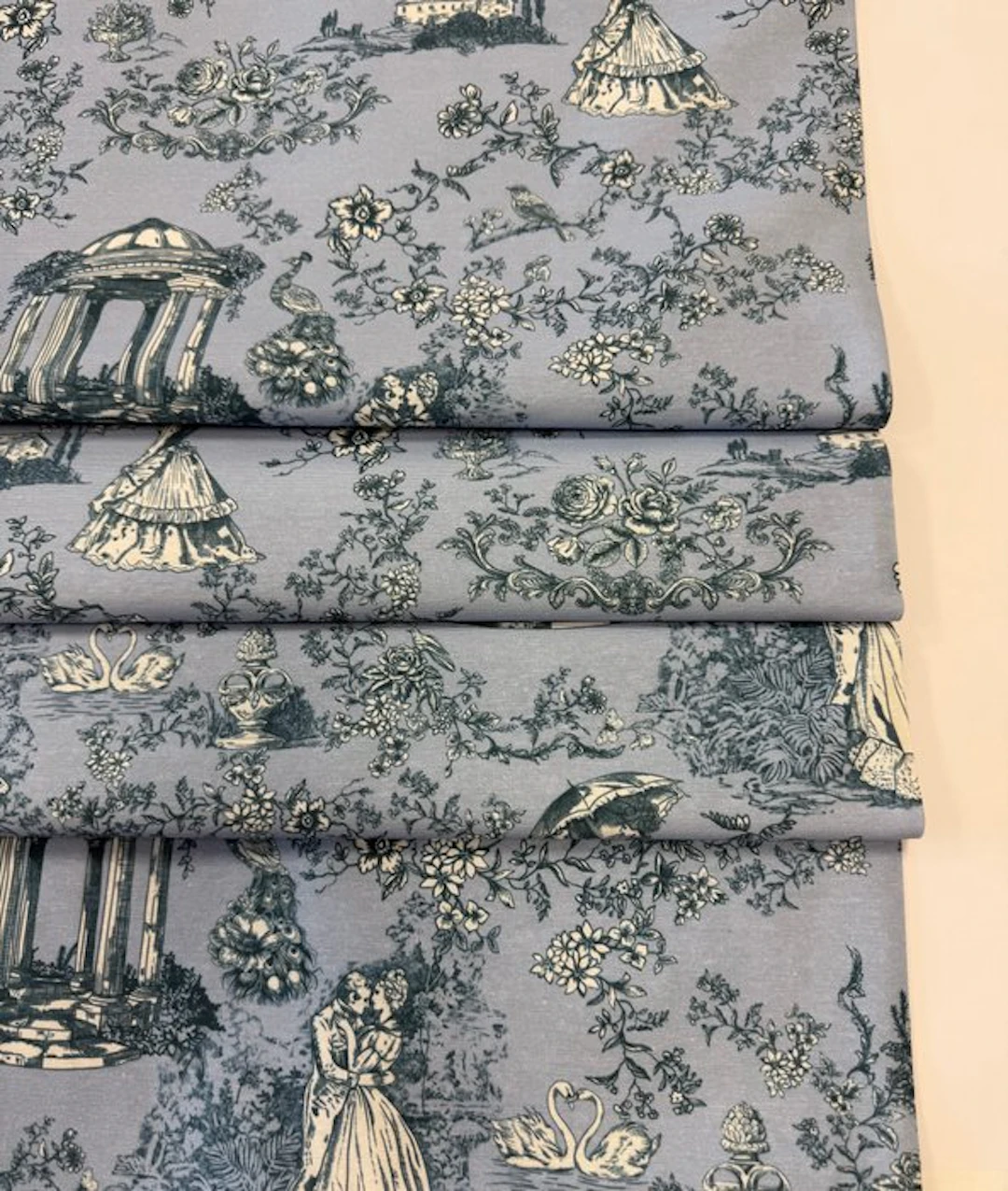 1689★"Romantic Garden" Prestigious and exclusive Toile de...