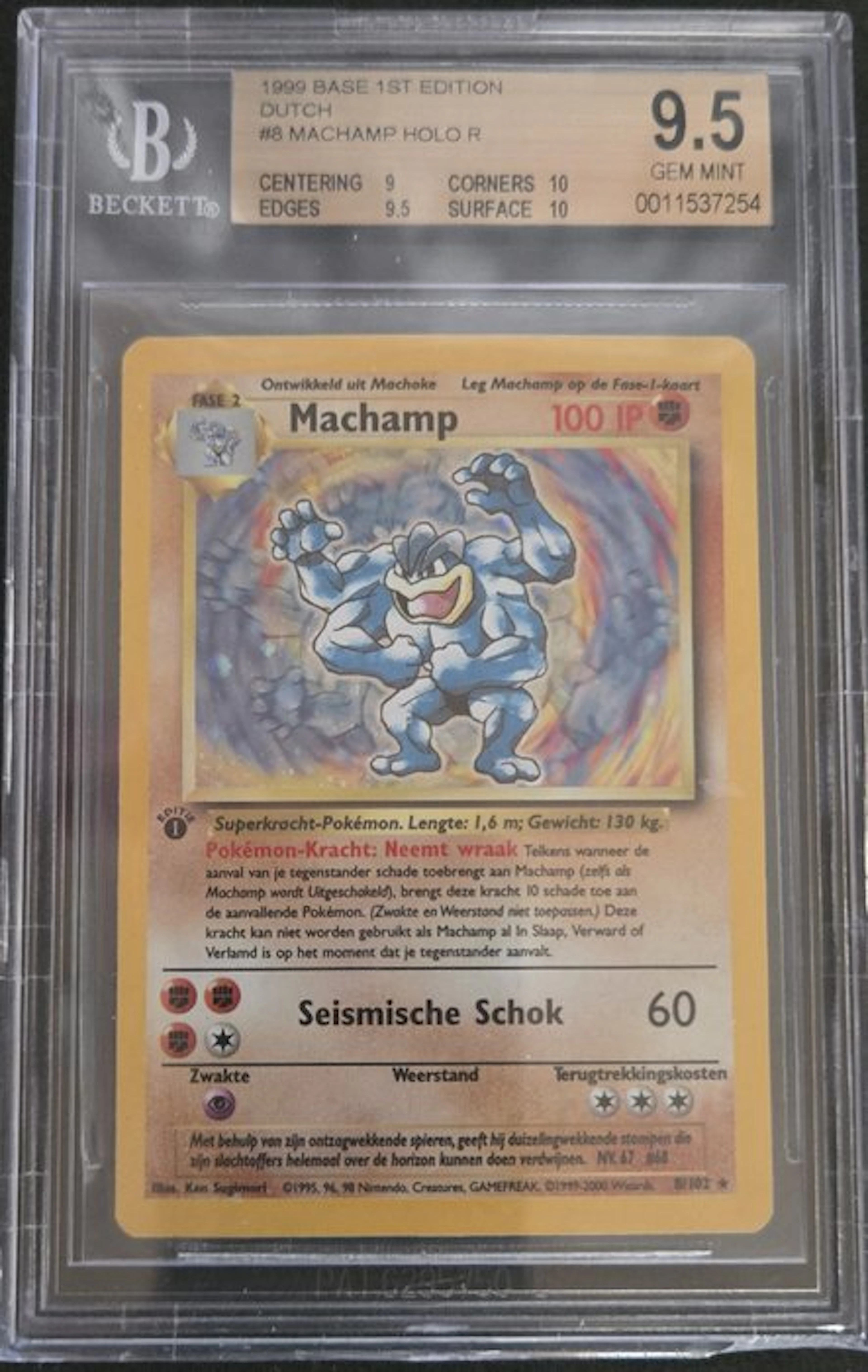 Pokémon - 1 Graded card - Machamp #8 First edition