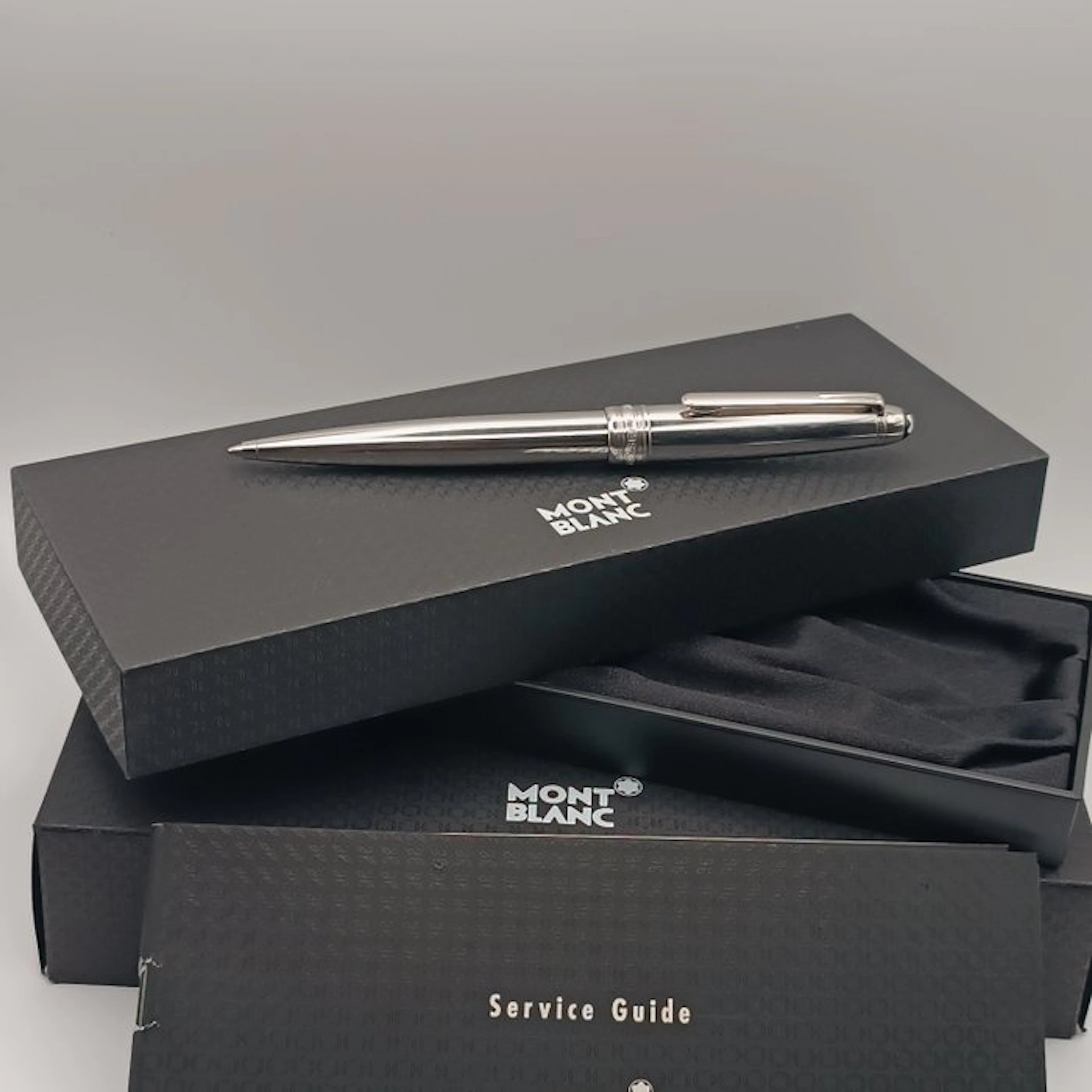 Montblanc - Meisterstück Solitaire Classique Stainless Steel - FULL SET - Pen