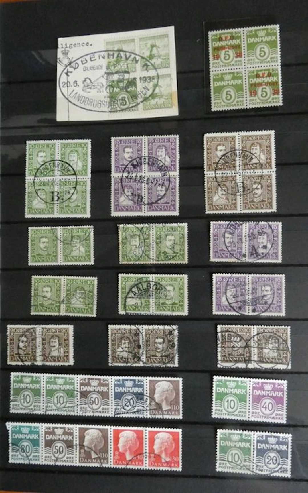 Denmark 1924/2001 - Collection of related stamps from stamp booklets