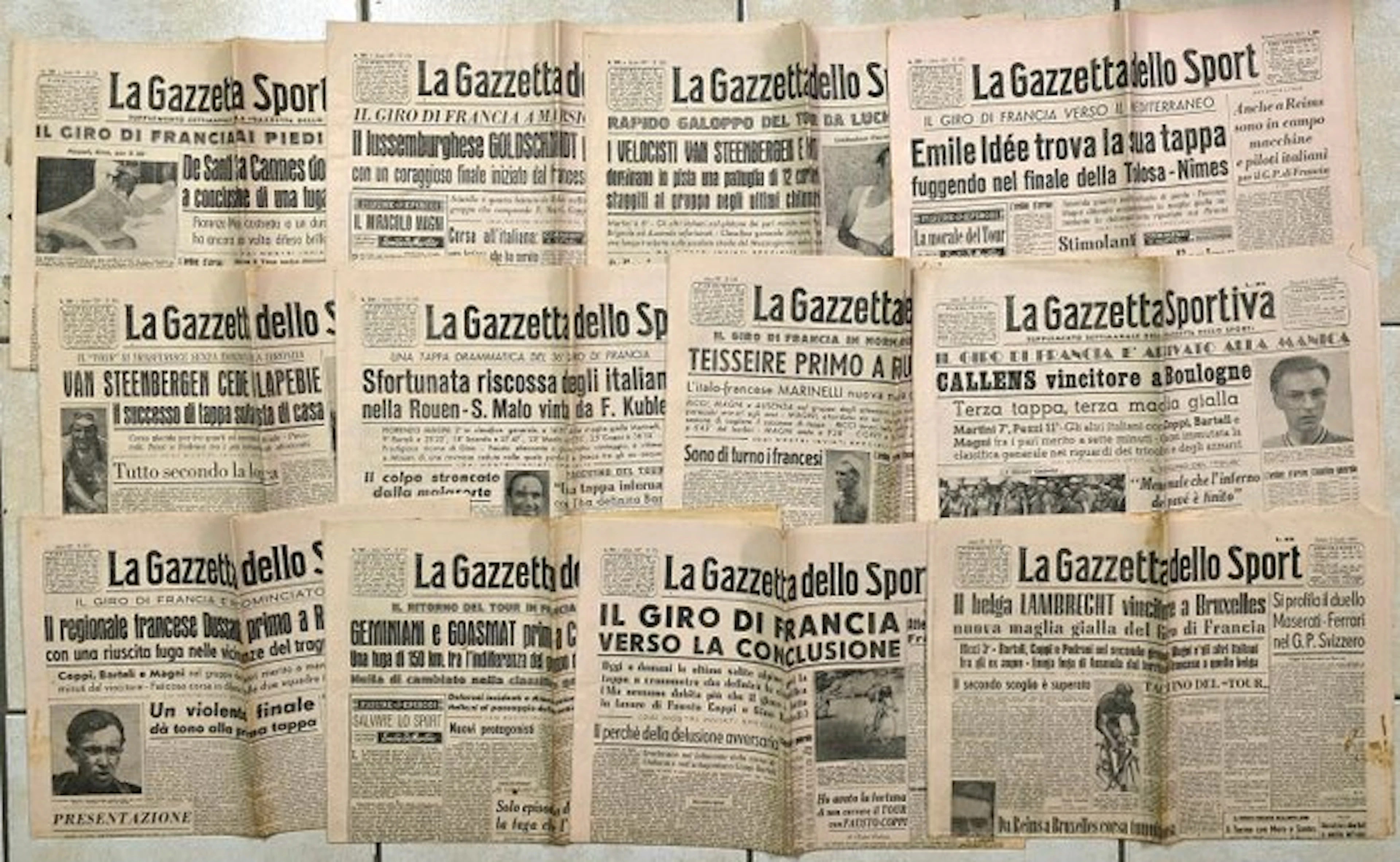 Tour de France. Lotto 12 pubblicazioni Gazzetta dello Sport - 1949