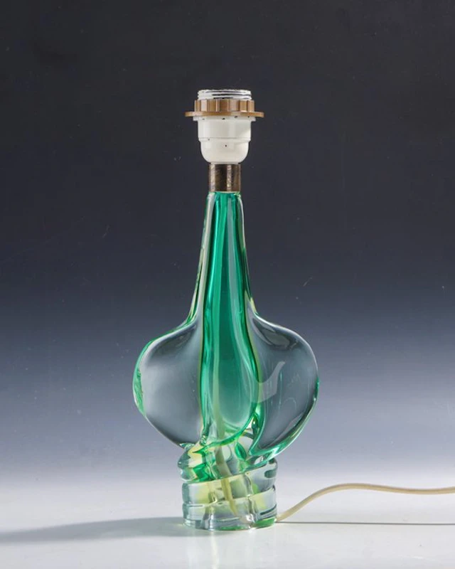 Val Saint Lambert - Lamp - Emerald green sommerso