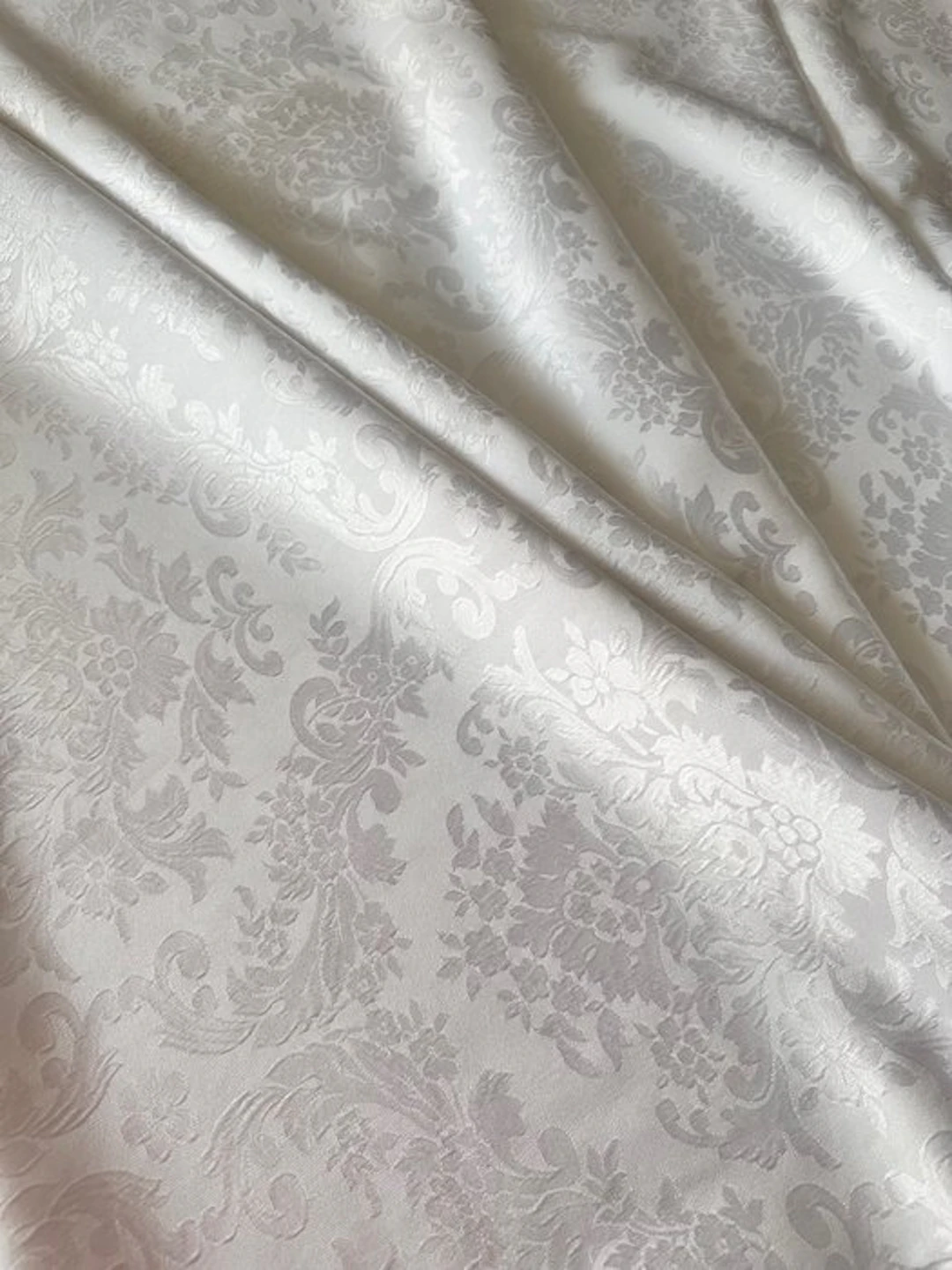 Luxurious antique white San Leucio damask fabric