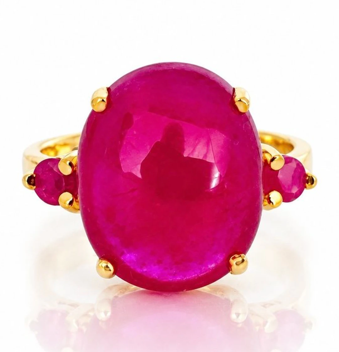 925 sterling silver gold-plated - ruby - Ring