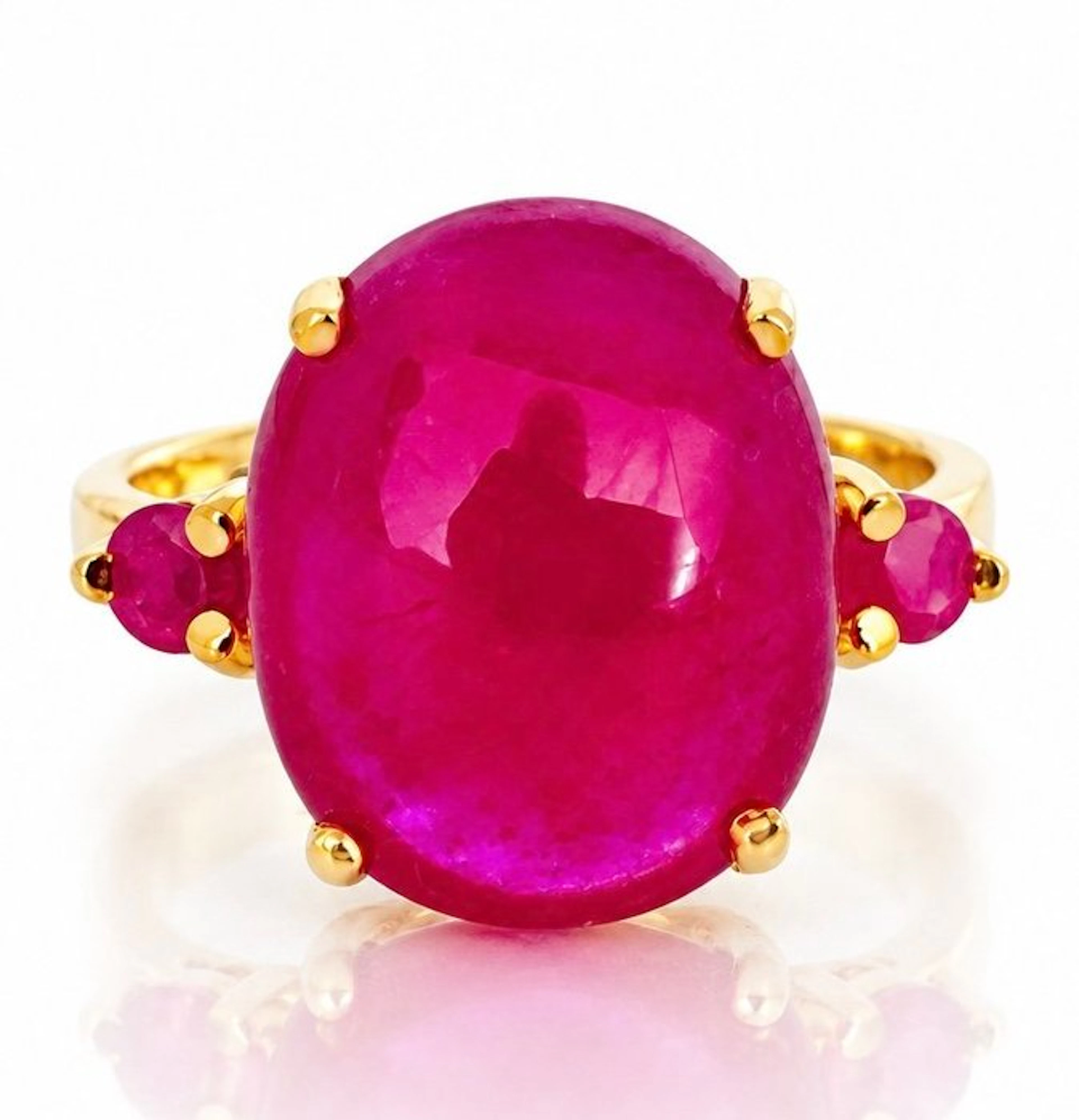 925 sterling silver gold-plated - ruby - Ring