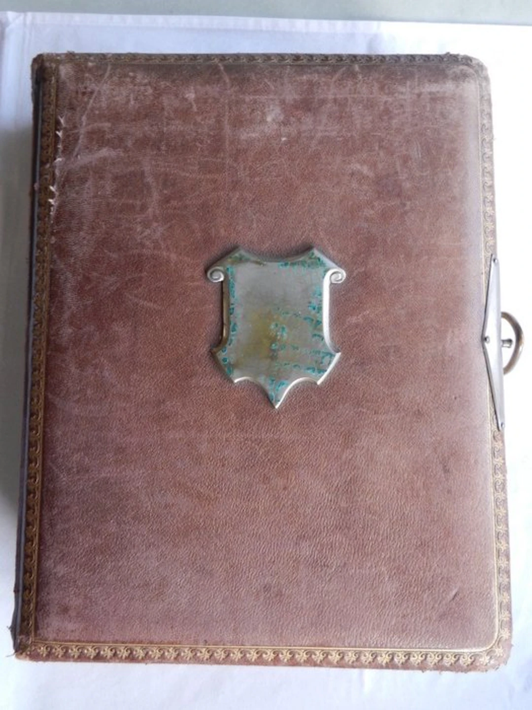 Photo album - In leer gebonden Album met kabinet en carte...