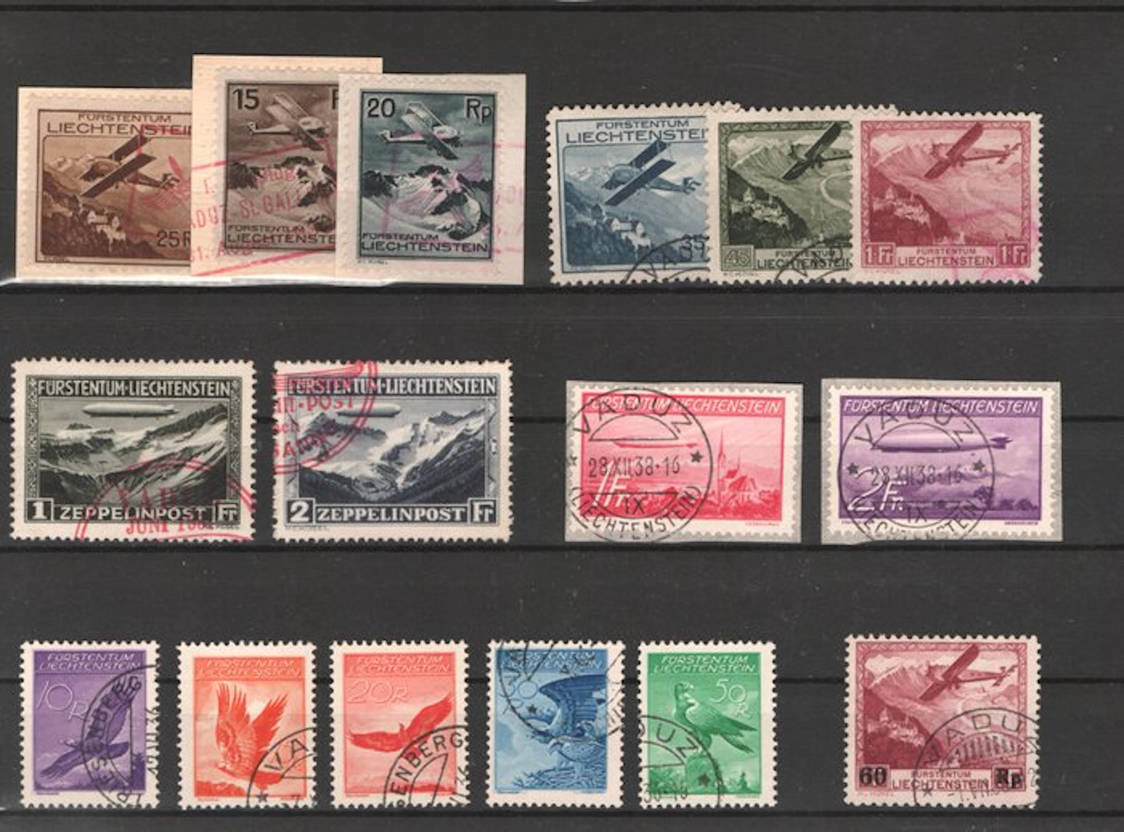 Liechtenstein 1930/1936 - Liechtenstein uses airmail. - Michel Euro 1550