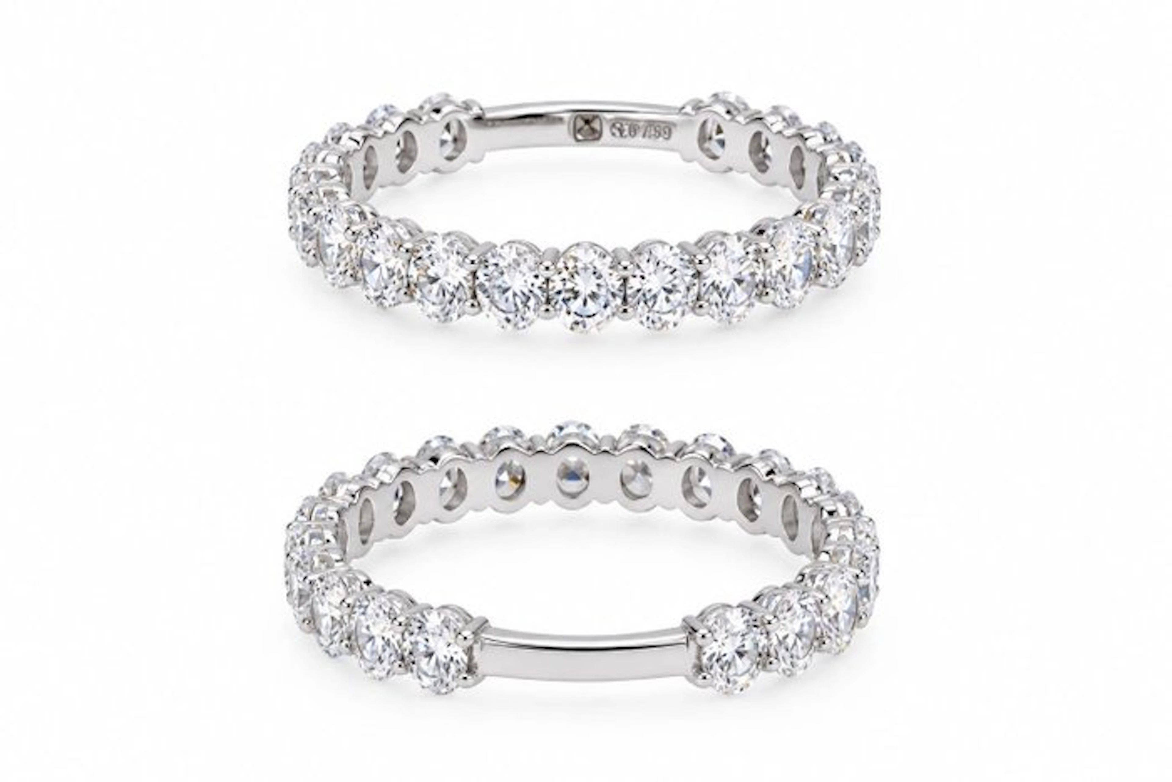No reserve price - Ring - 14 kt. White gold - 2.01ct. tw. Diamond (Lab-grown)