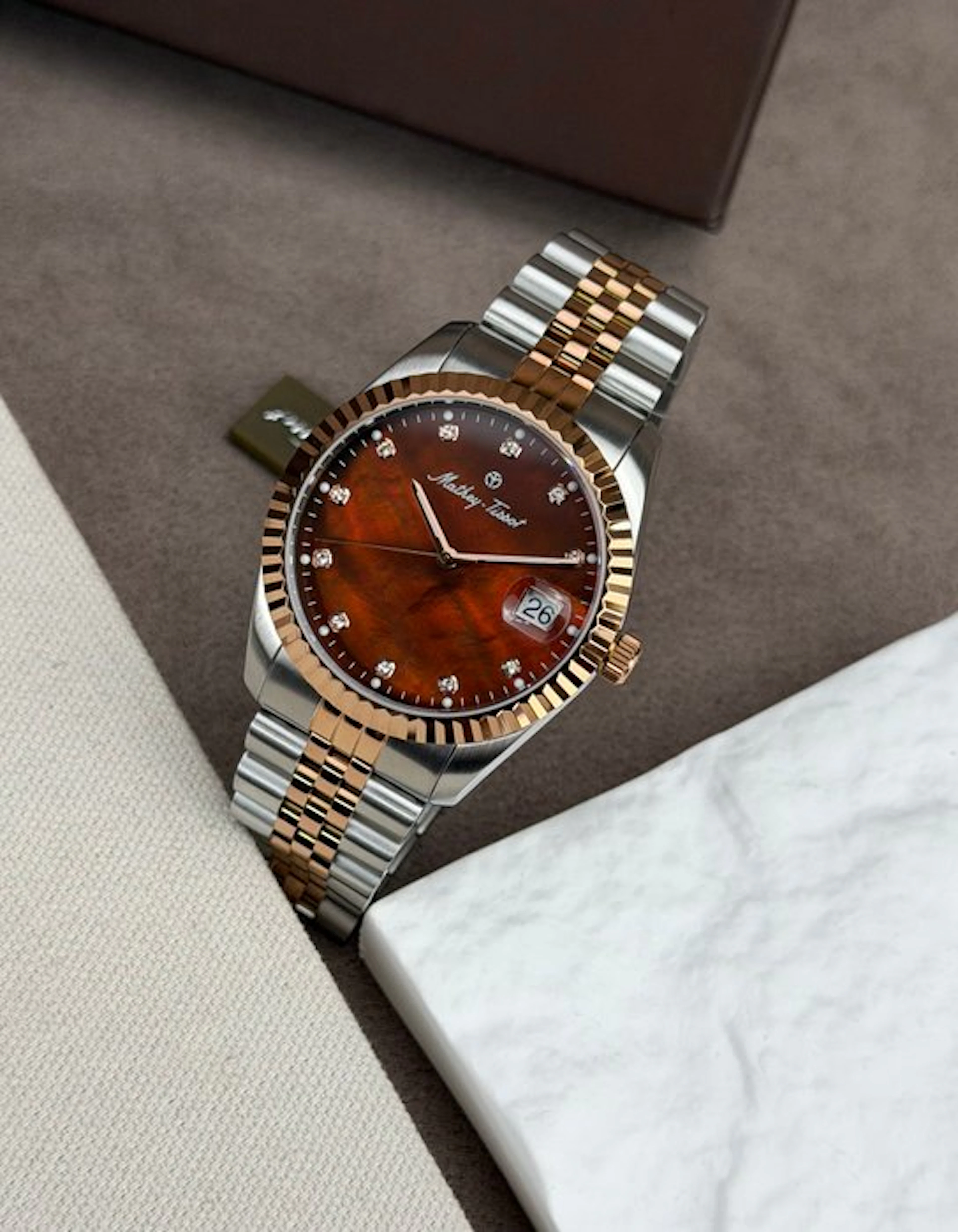 Mathey-Tissot - Dark Brown Dial Date - No reserve price...