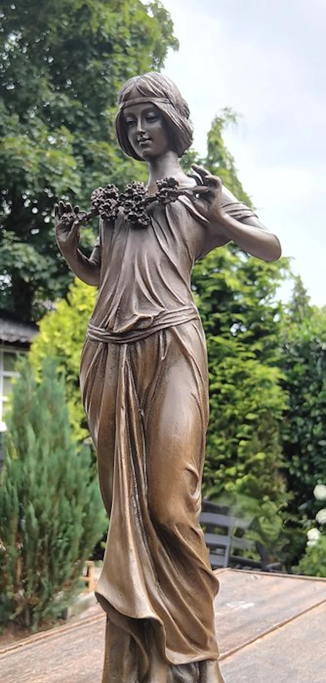 Sculpture, de nympf of the woods - 35 cm - bronze marble