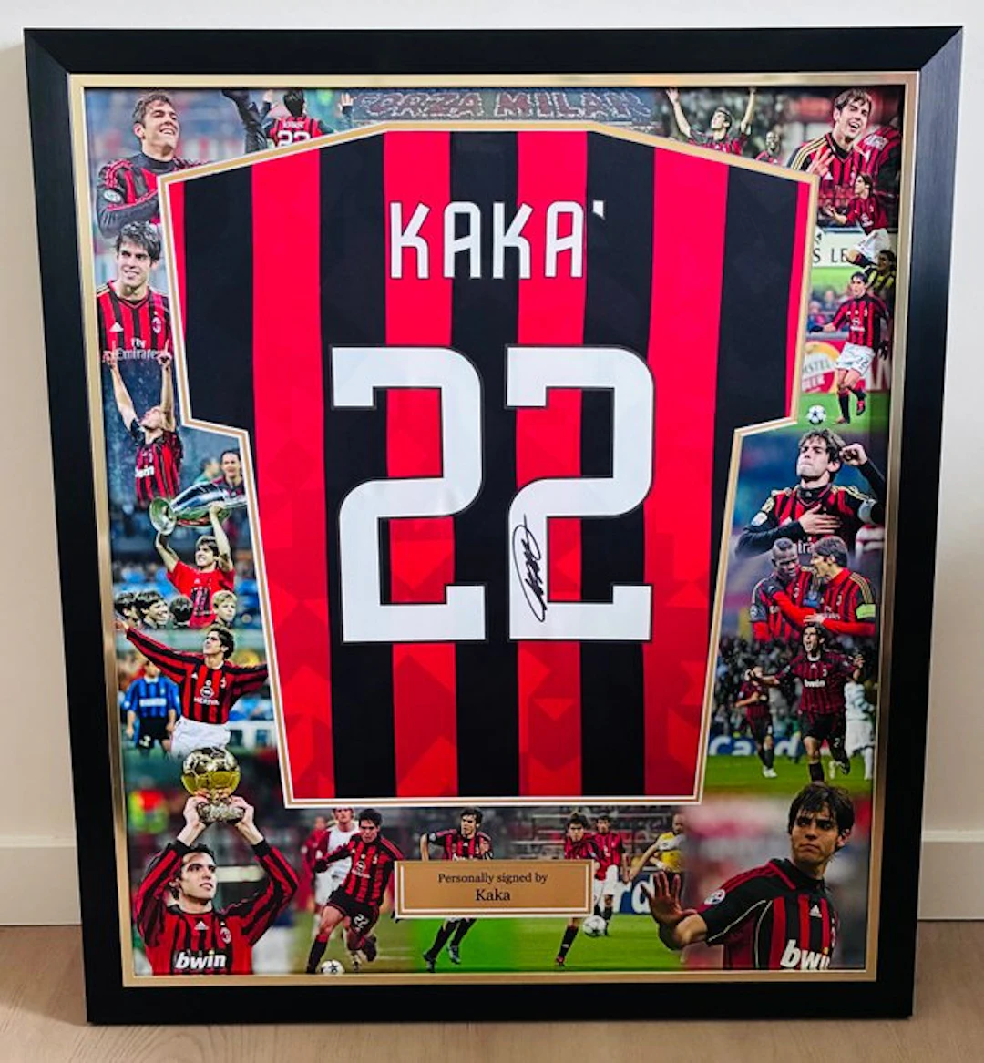 Kaká - Exclusive Hand Signed – AC Milan Retro Home Shirt